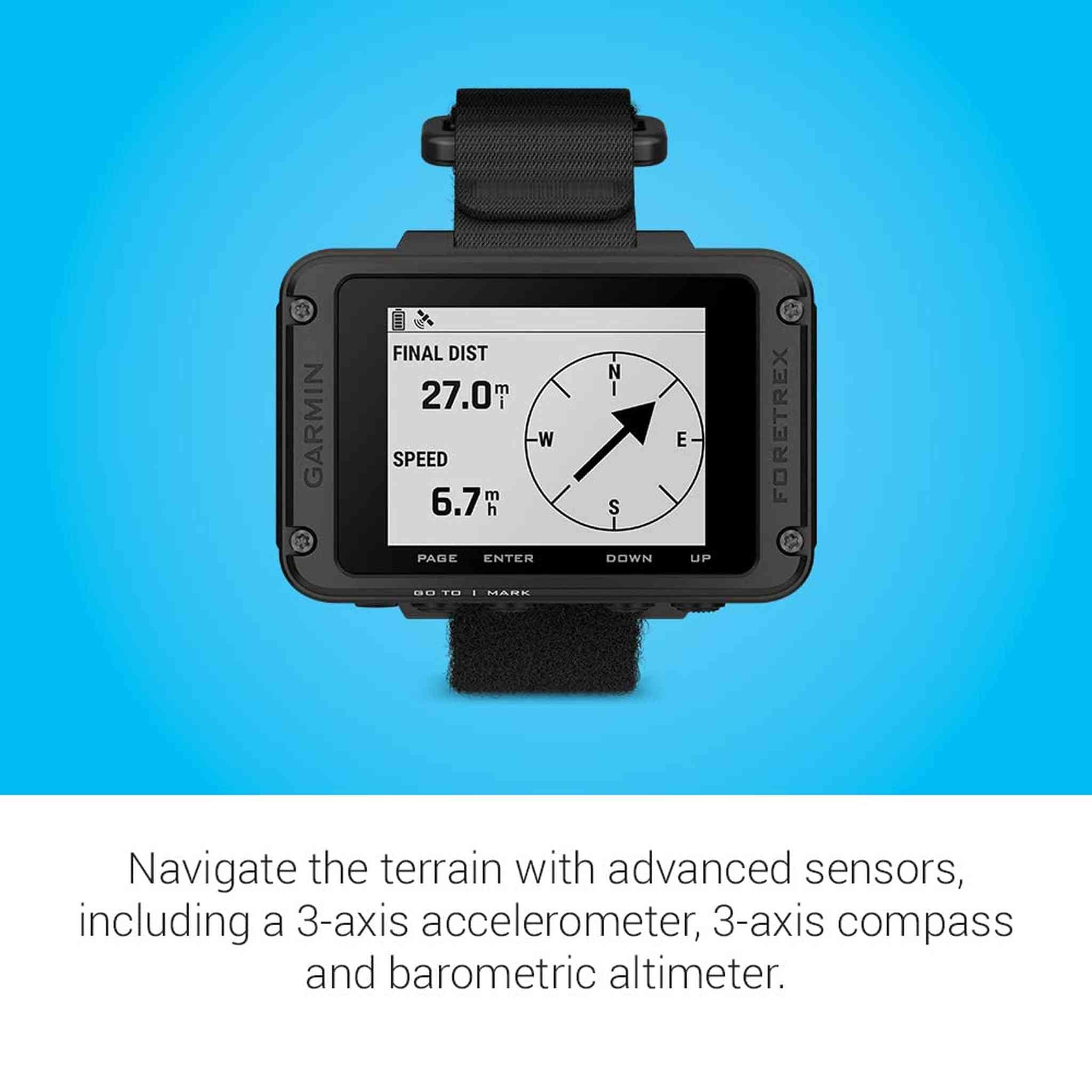 Garmin Foretrex 801, Wrist-Mounted GPS Navigation with Strap, Upgraded Multi-Band GNSS, Longer Battery Life Garmin