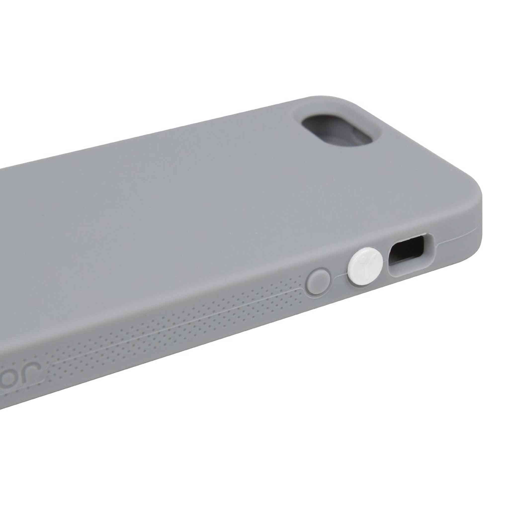 The Joy Factory Jugar Soft Silicone Case with Metal Frame for iPhone5/5S, CSD101 Gray The Joy Factory