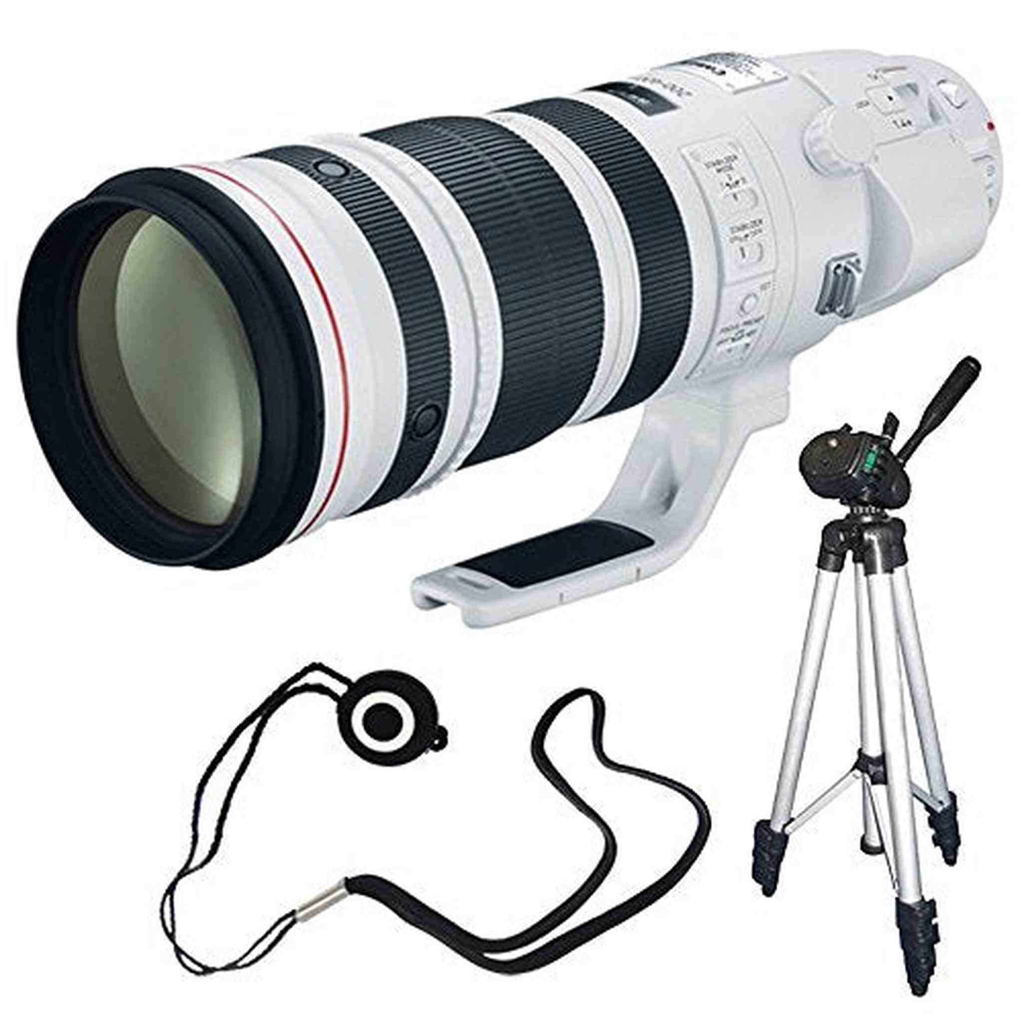 Canon EF 200-400mm f/4L is USM Lens (International Model) + Lens Cap Keeper + Full Size Tripod Bundle