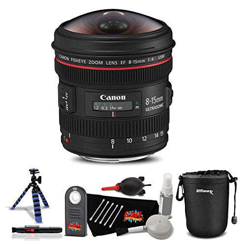 Canon EF 8-15mm f/4L Fisheye USM Lens Professional Kit International Model Bundle Canon