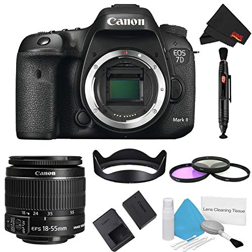 Canon EOS 7D Mark II DSLR Camera Body Only 3 Piece Filter Bundle w/ 18-55mm Lens International Model Canon