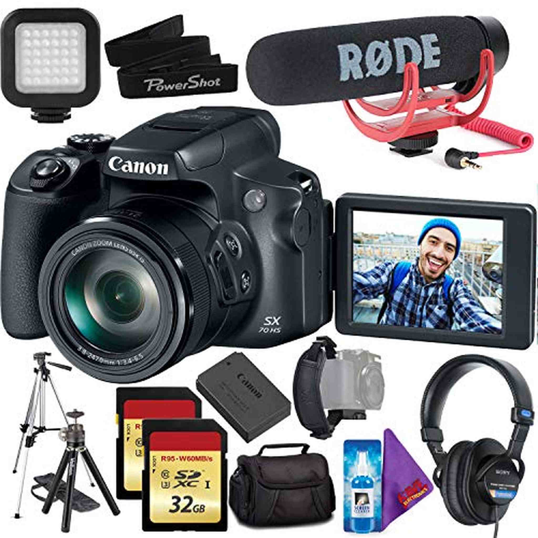 Canon PowerShot SX70 HS Digital Camera International Model Vlog Bundle Canon