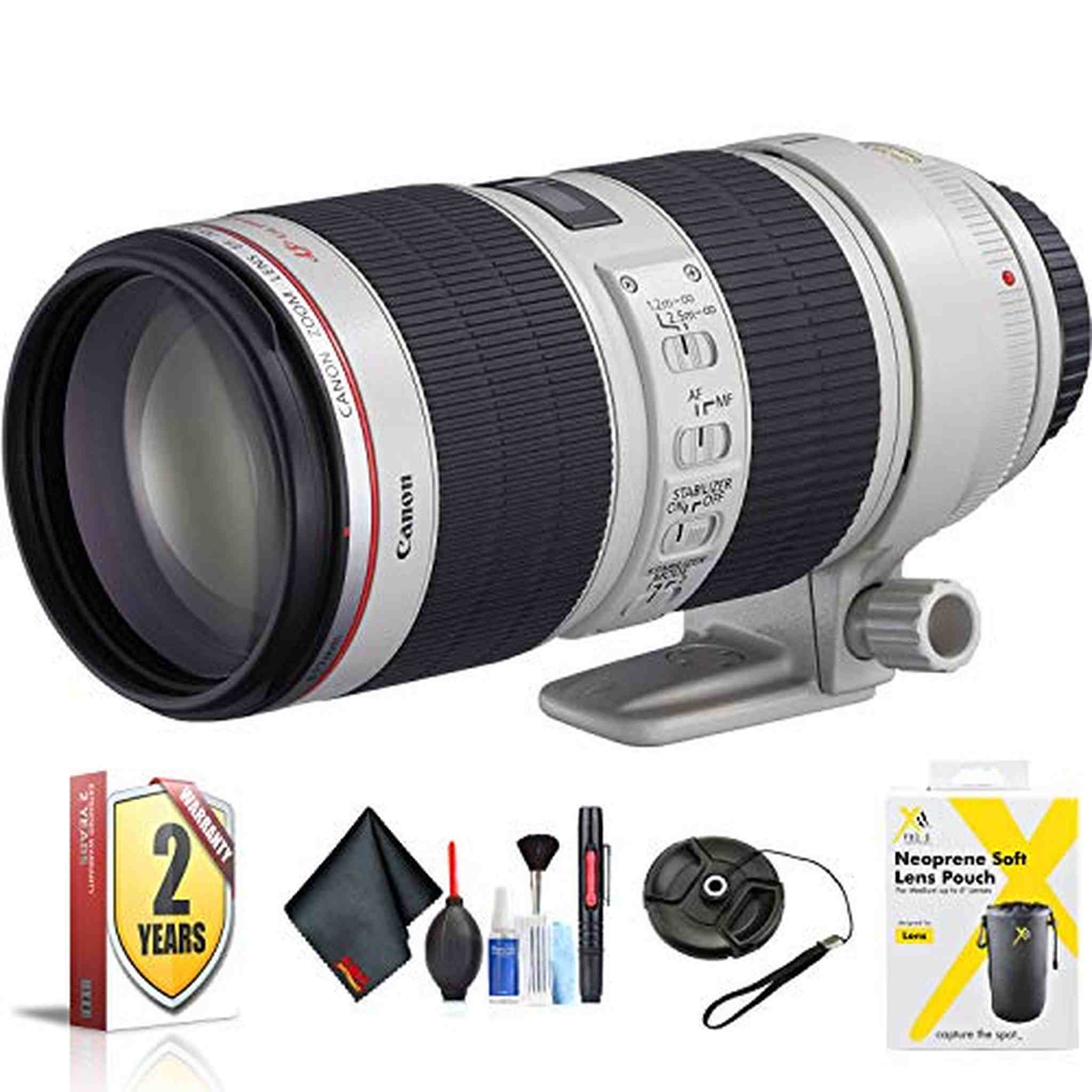 Canon EF 70-200mm f/2.8L is II USM Lens for Canon EF Mount + Accessories International Model with 2 Year Warranty Canon