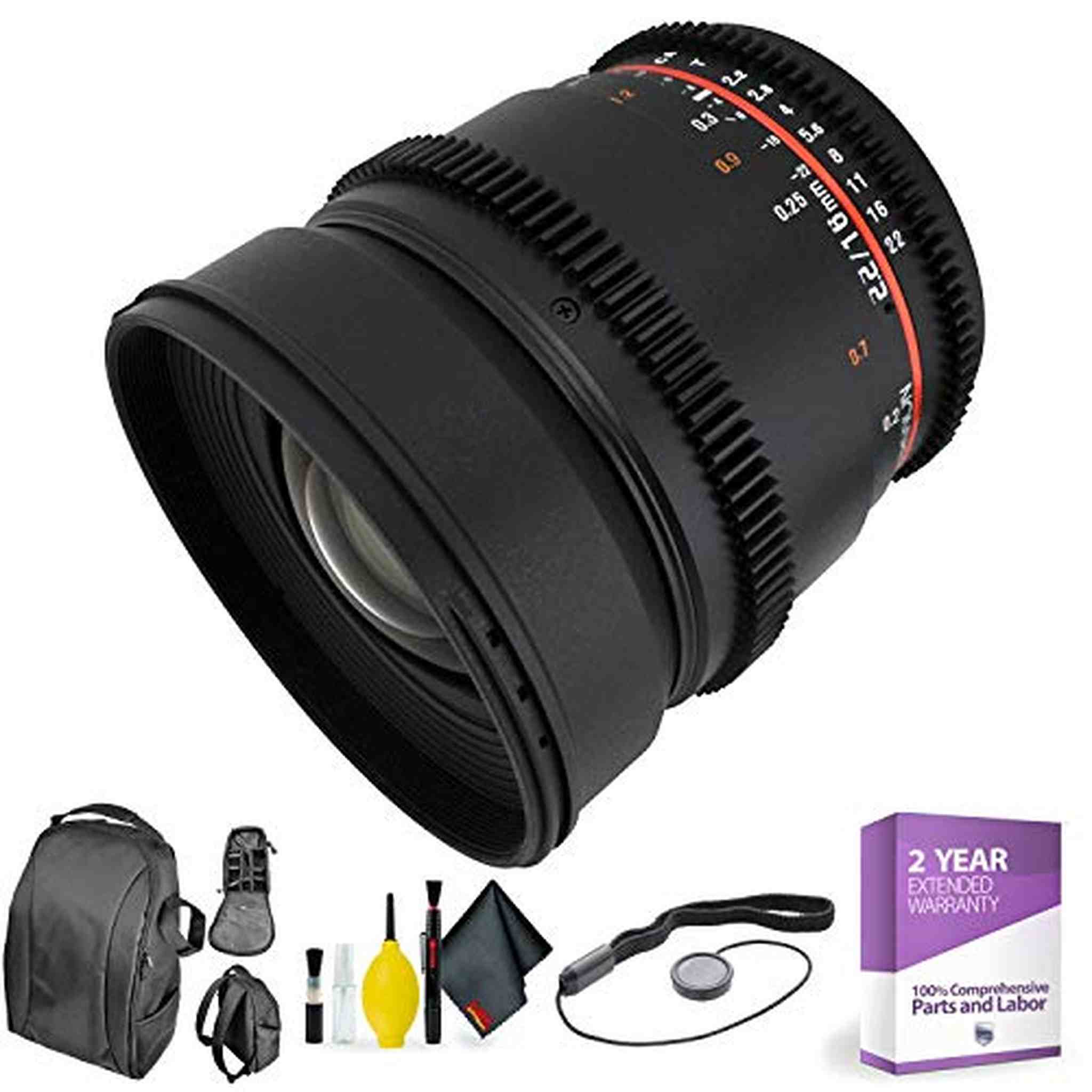 ROKINON 16MM T/2.2 Wide Lens Nikon + Deluxe Lens Cleaning Kit Bundle Rokinon