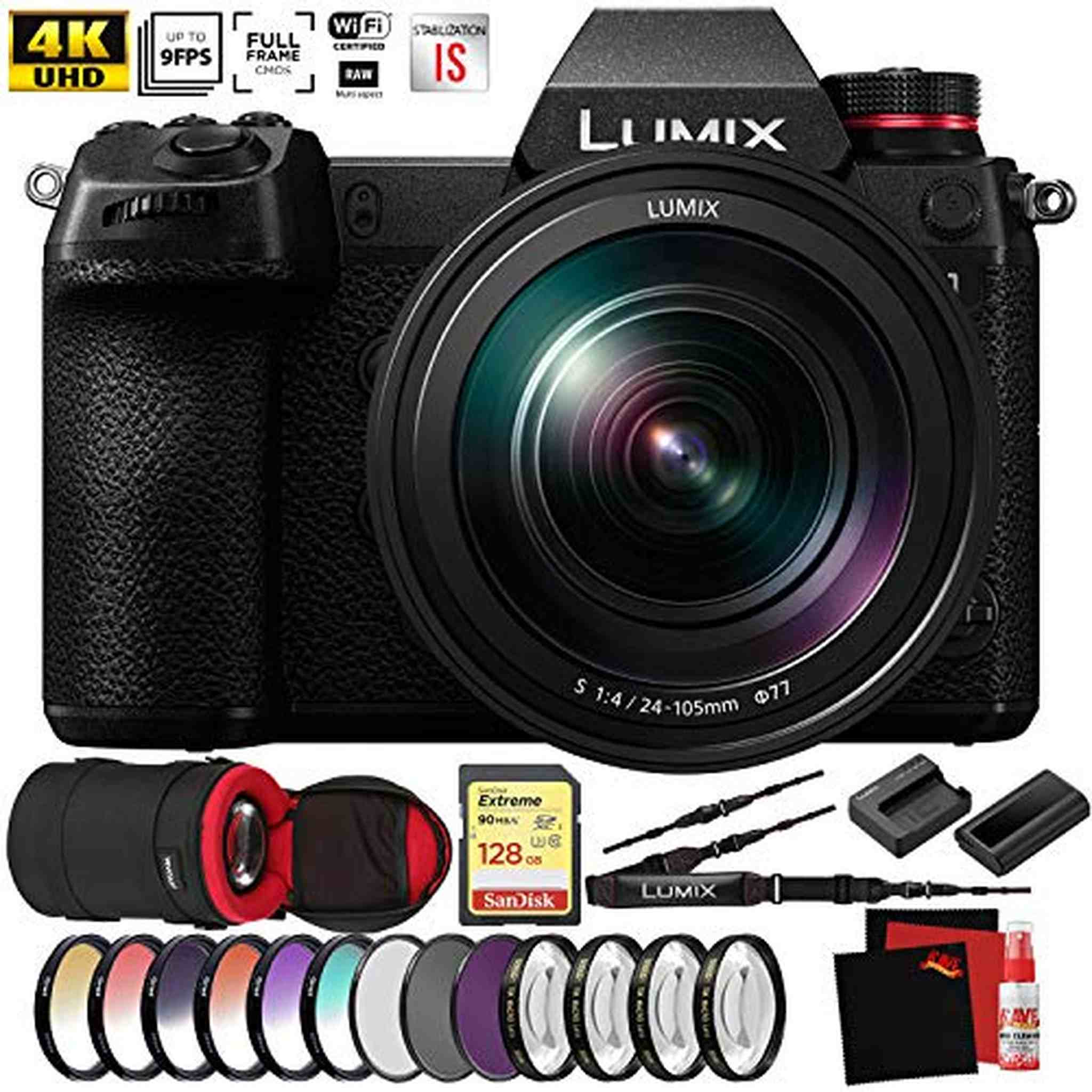 Panasonic Lumix DC-S1 Mirrorless Digital Camera with 24-105mm Lens NEW - Pro Photographer Bundle Panasonic