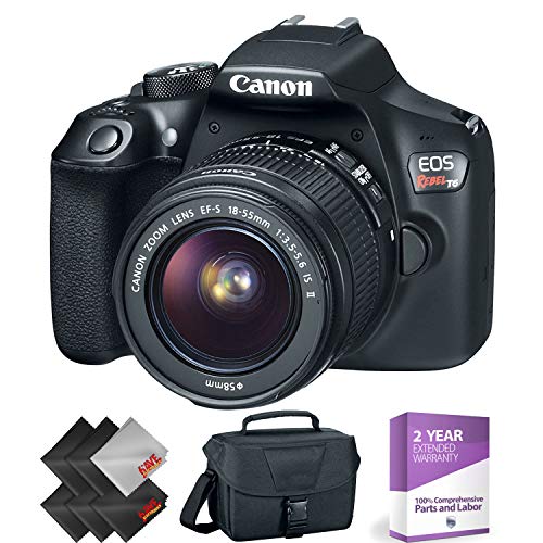 Canon EOS Rebel T6 DSLR Camera with 18-55mm Lens + 1 Year Warranty Bundle Canon