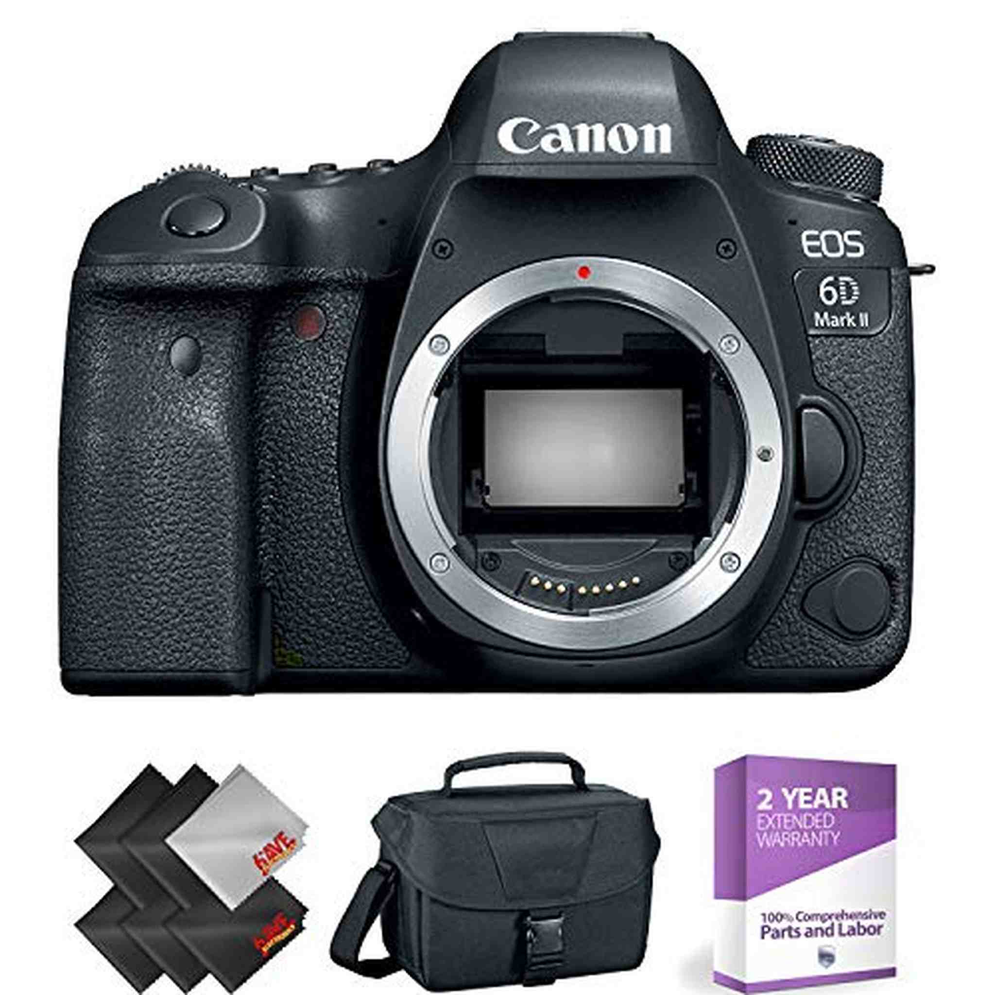 Canon EOS 6D Mark II DSLR Camera Body Only + 1 Year Warranty Advanced Bundle Canon