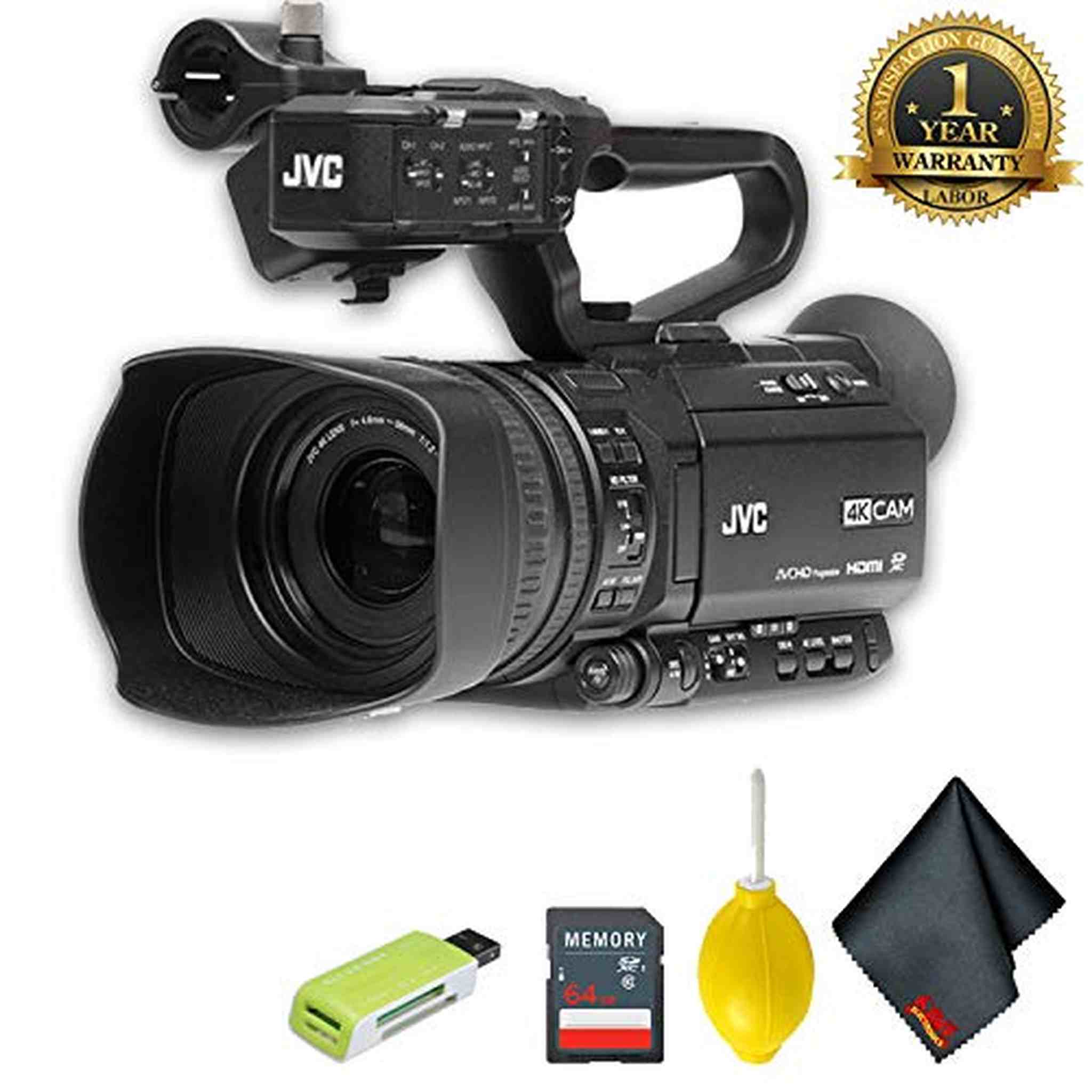 JVC?GY-HM250 UHD 4K Streaming Camcorder with Built-in Lower-Thirds Graphics Starter Accessory Bundle JVC