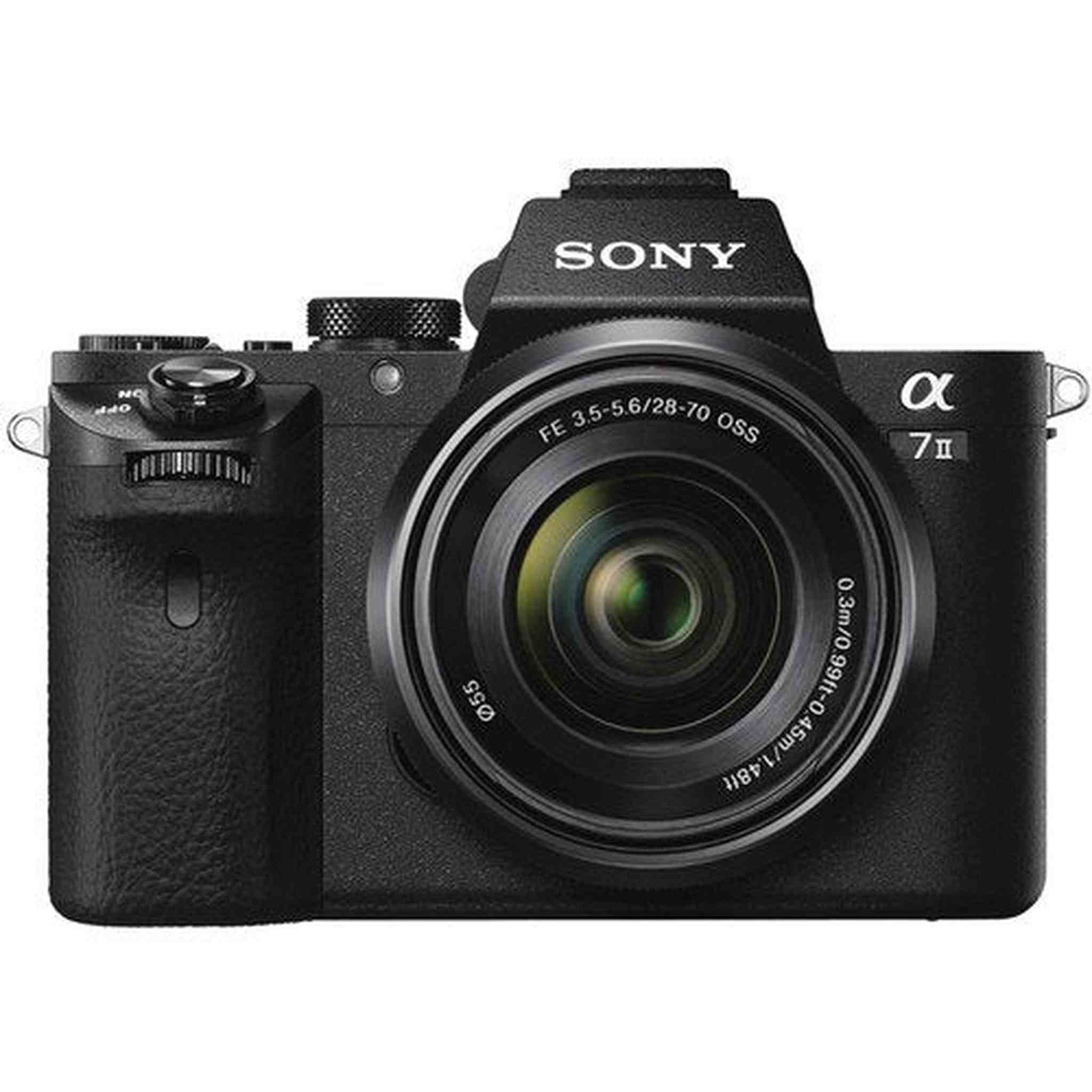 Sony Alpha a7 II Mirrorless Camera with FE 28-70mm f/3.5-5.6 OSS Lens ILCE7M2K/B With Bag, Additional Battery, Rode Mic, LED Light, 64GB Memory Card, Sling Soft Bag, , Plus Essential Accessories Sony