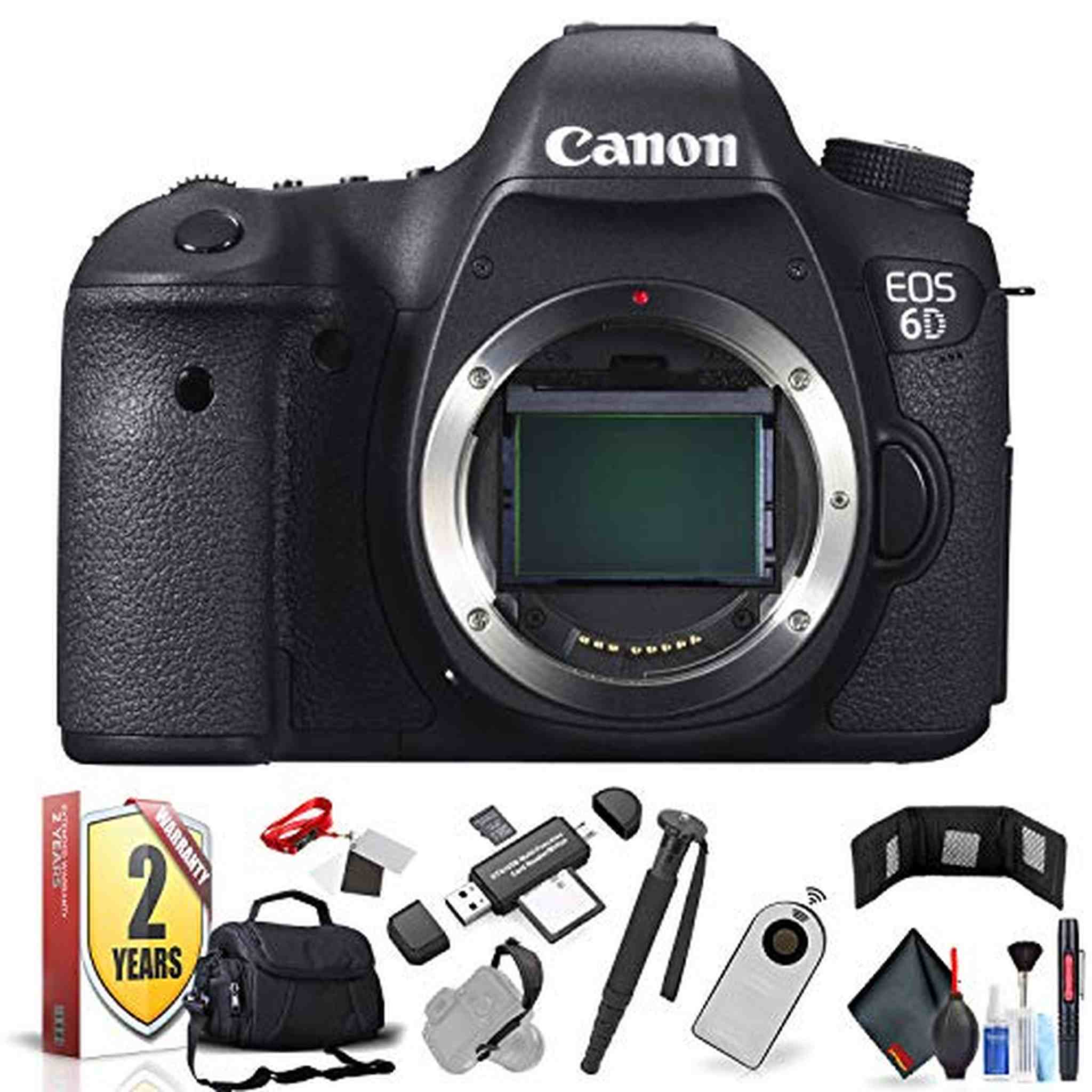 Canon EOS 6D DSLR Camera Body Only - Open Box International Model with Extra Accessory Bundle Canon