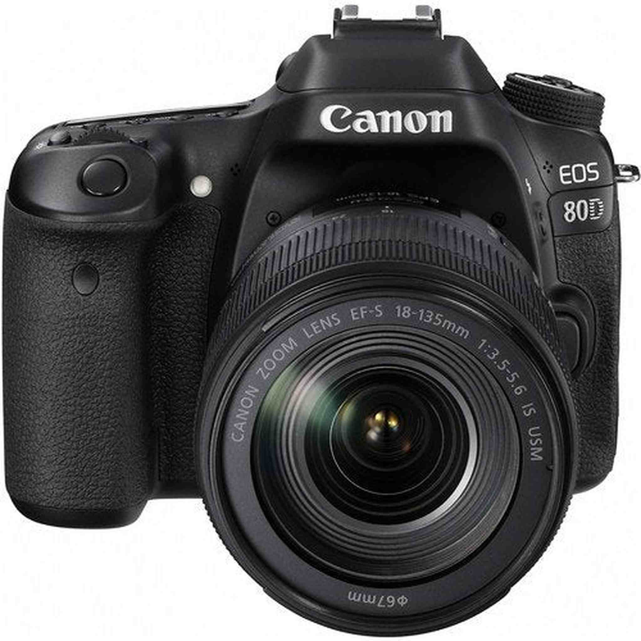 Canon EOS 80D DSLR Camera with 18-135mm Lens 1263C006 W/Bag, Extra Battery, LED Light, Mic, Filters, Tripod, Monitor a Canon