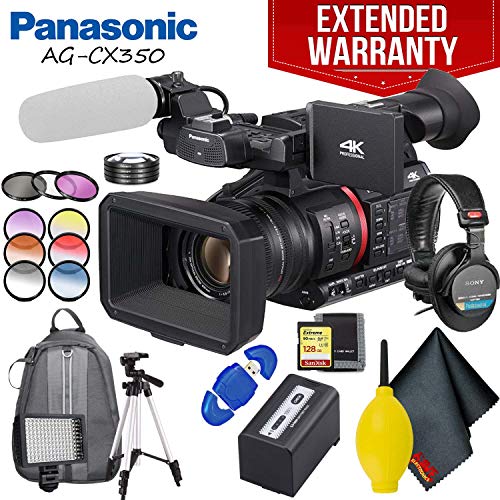 Panasonic AG-CX350 4K Camcorder Fully Loaded Accessory Bundle with Extended Warranty Panasonic