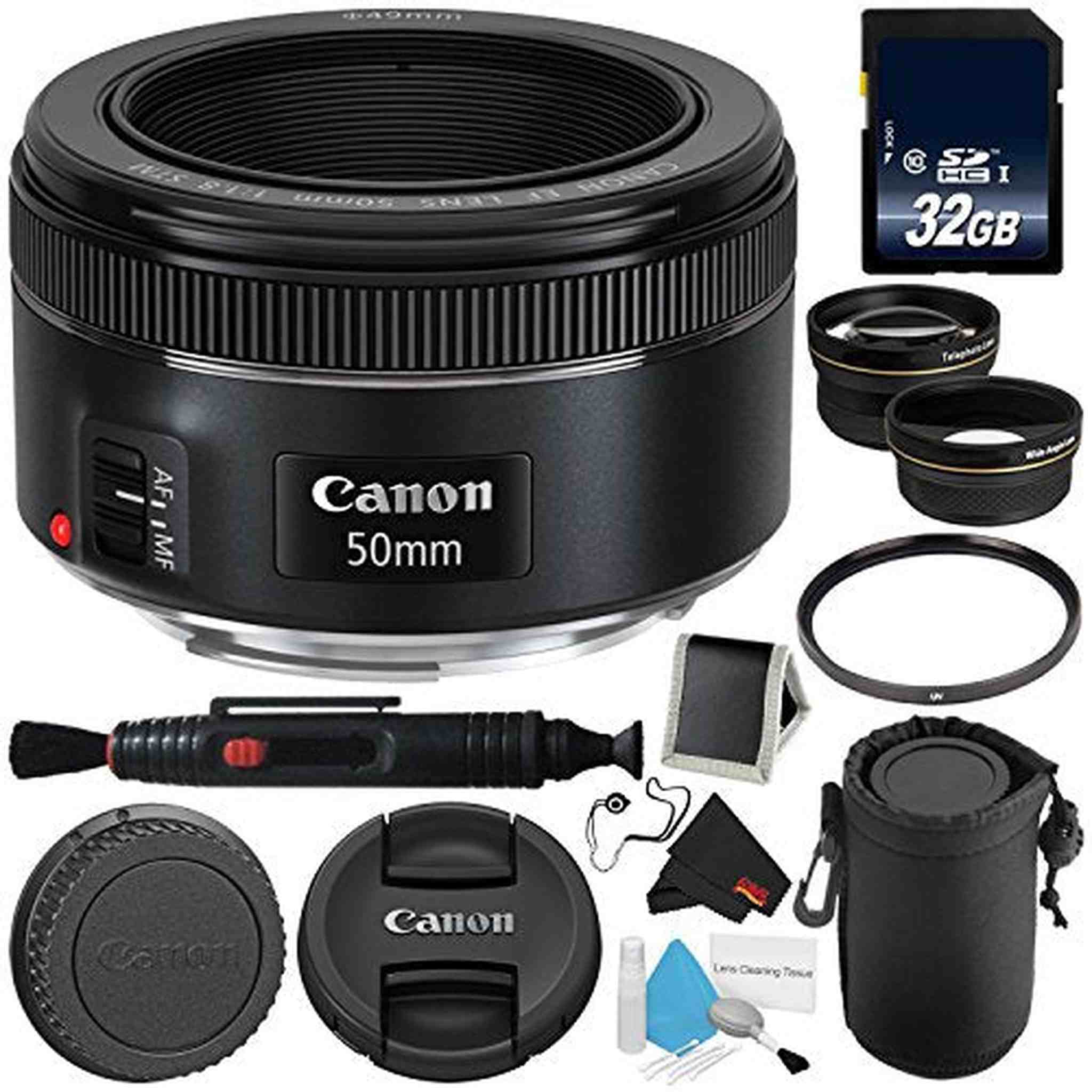 Canon EF 50mm f/1.8 STM Lens 0570C002 Professional Bundle - International Version Canon