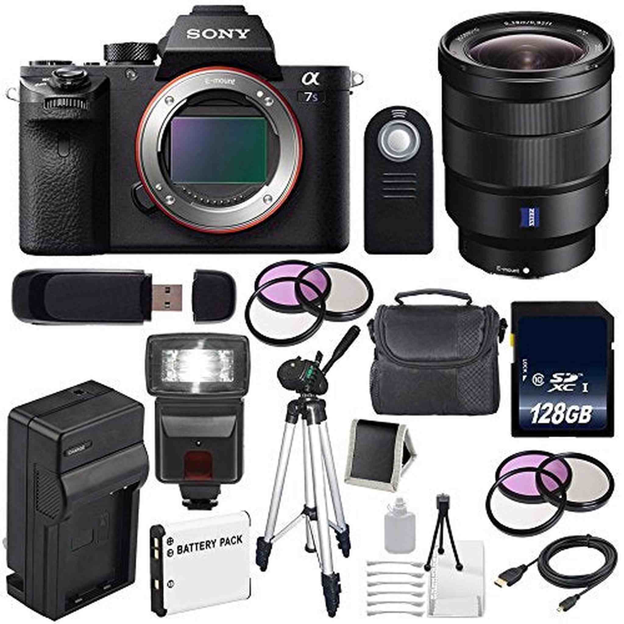 Sony Alpha a7S II a7S Mark II a7SII ILCE7SM2/B Mirrorless Digital Camera International Model + Vario-Tessar T FE 16-35 Lens Blogger Bundle Sony