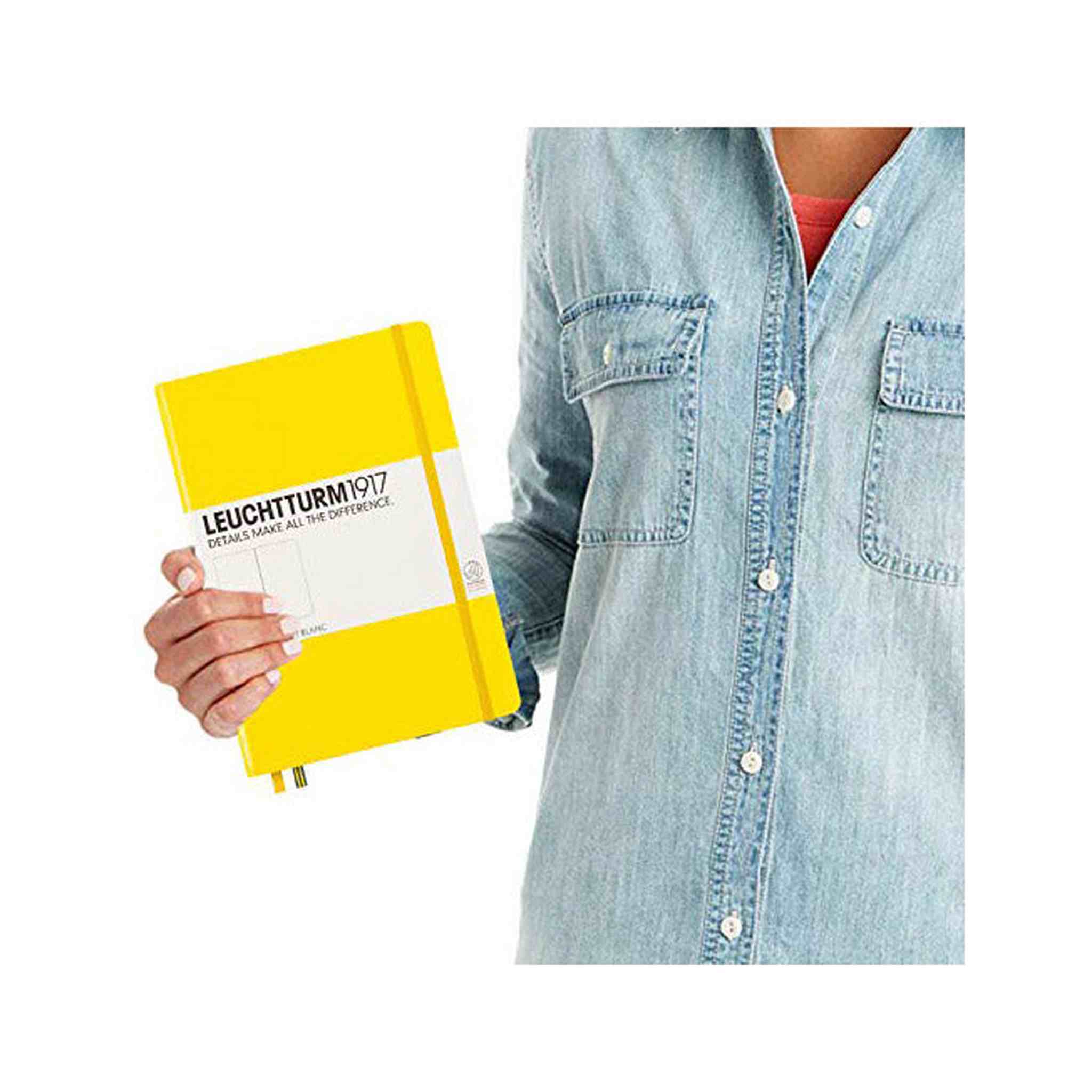 LEUCHTTURM1917 - Medium A5 Plain Hardcover Notebook Lemon - 251 Numbered Pages Leuchtturm