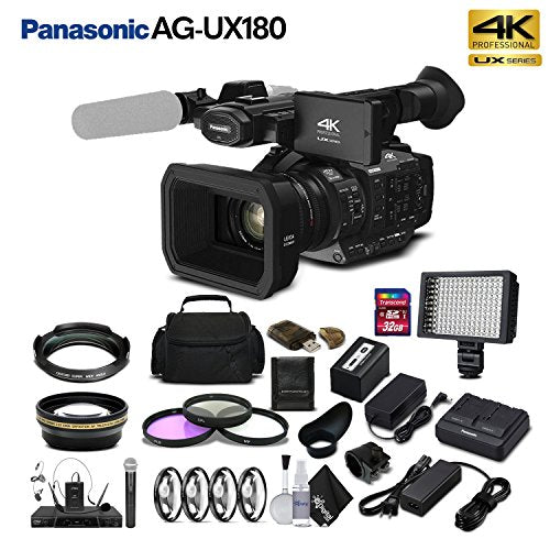 Panasonic AG-UX180 4K Premium Professional Camcorder AG-UX180PJ Studio Starter Bundle Panasonic