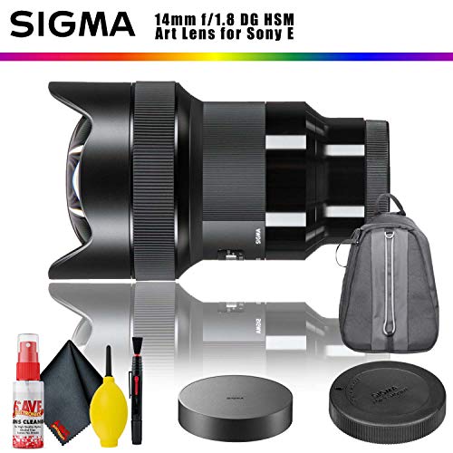 Sigma 14mm f/1.8 DG HSM Art Lens for Sony E + Backpack + Cleaning Kit Sigma