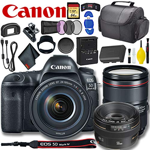 Canon EOS 5D Mark IV DSLR Camera with 24-105mm Lens Intl Model Plus Bundle Canon