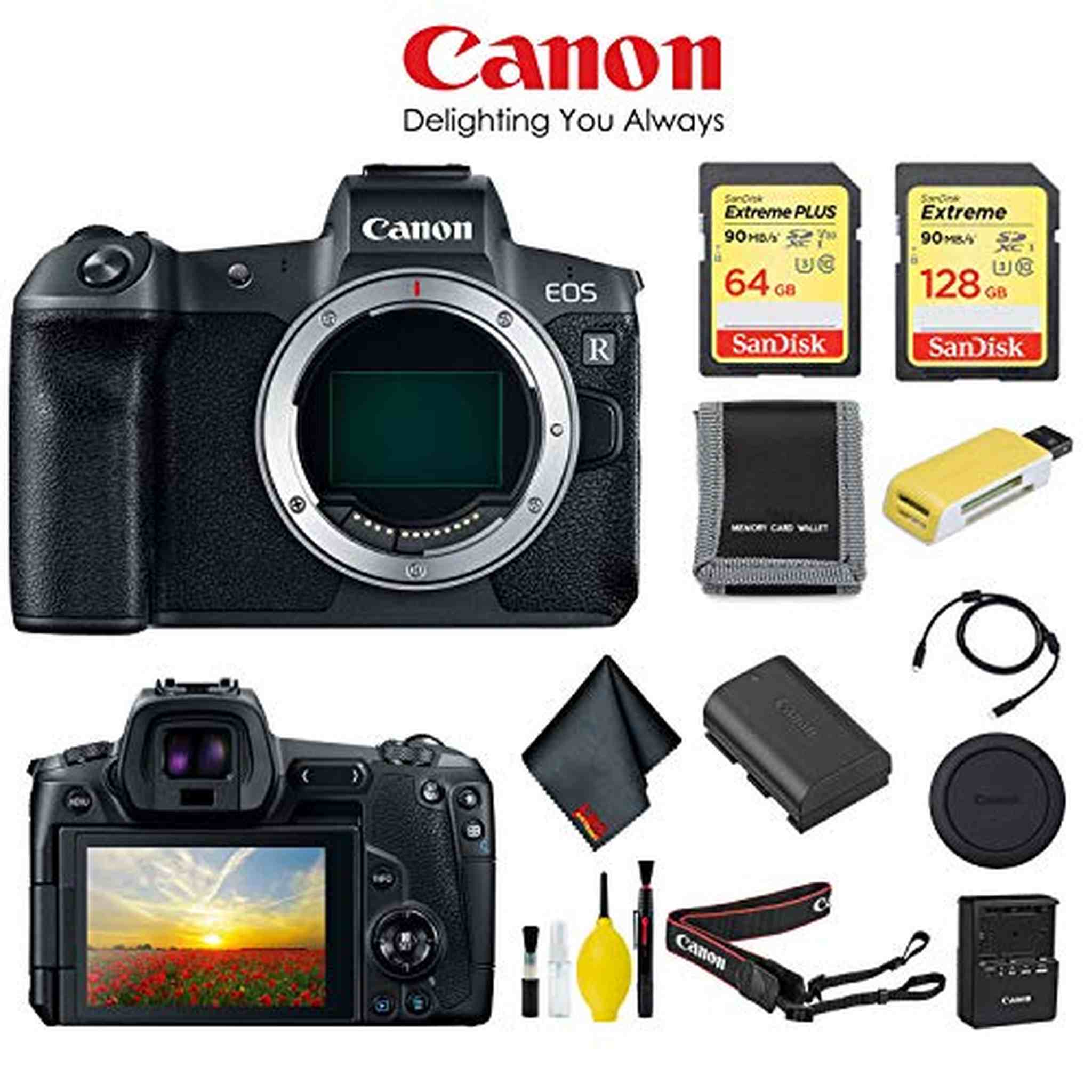 Canon EOS R Mirrorless Digital Camera Body Only, International - Storage Bundle Canon