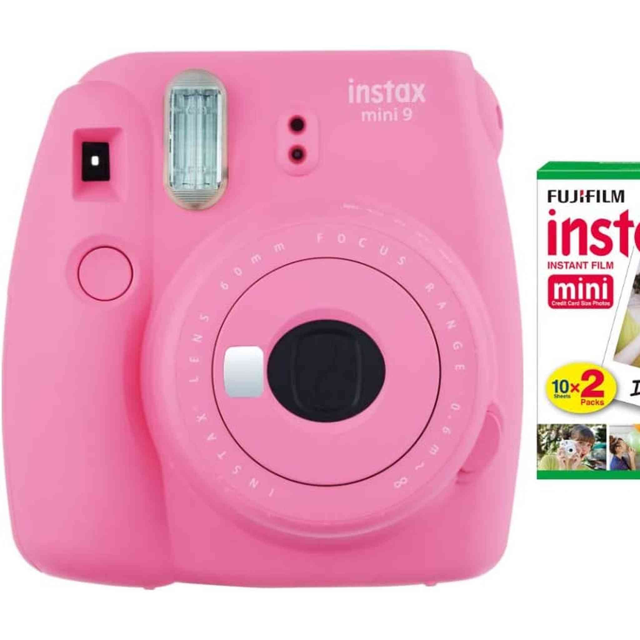 Fujifilm Instax Mini 9 Instant Camera Flamingo Pink with 20 Mini Films Bundle Fujifilm