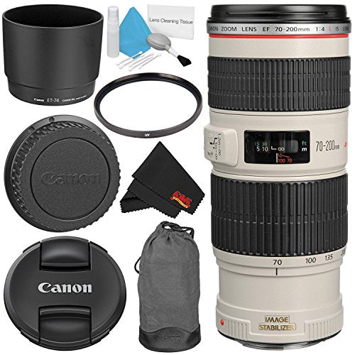 Canon EF 70-200mm f/4L IS USM Telephoto Zoom Lens Bundle for Canon SLR Digital Cameras Intl Model - Starter Canon