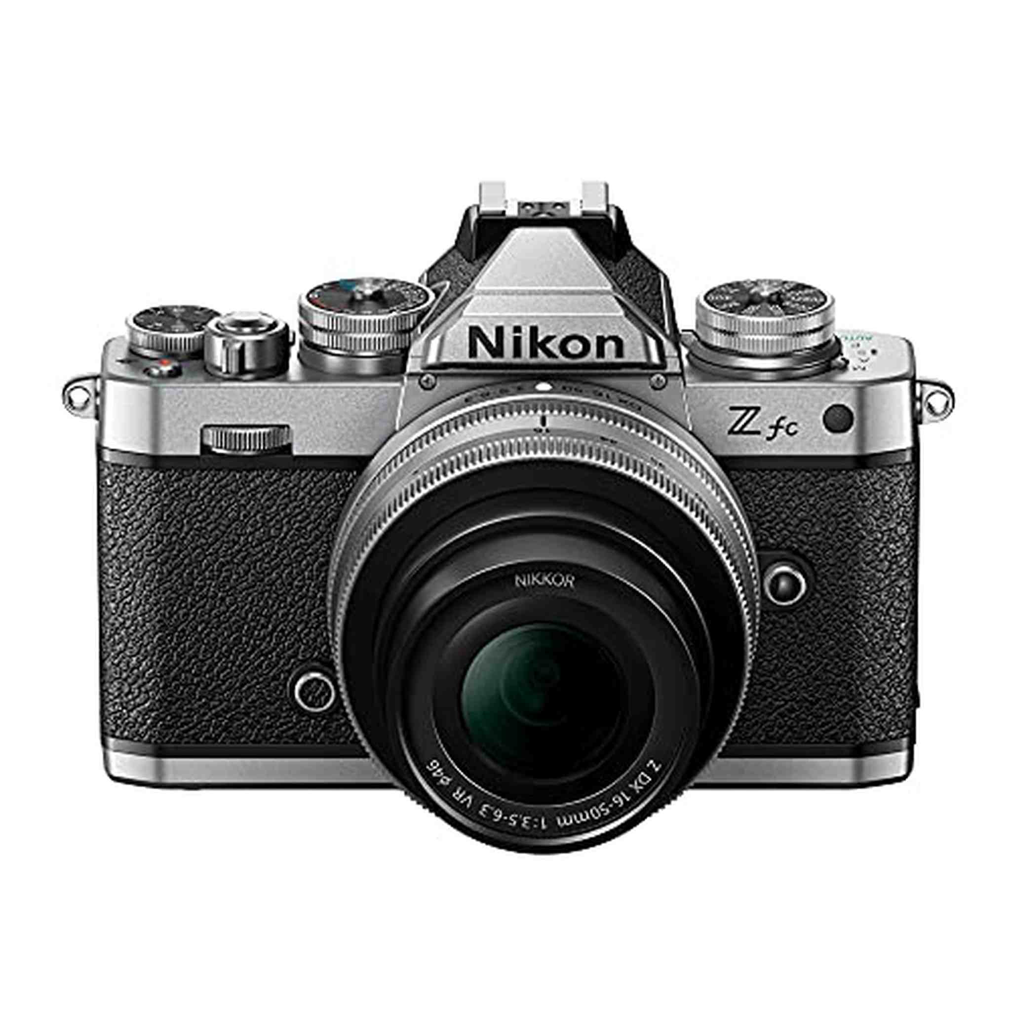 Nikon Z fc DX-Format Mirrorless Camera Body w/NIKKOR Z DX 16-50mm f/3.5-6.3 VR - Silver International Model Nikon