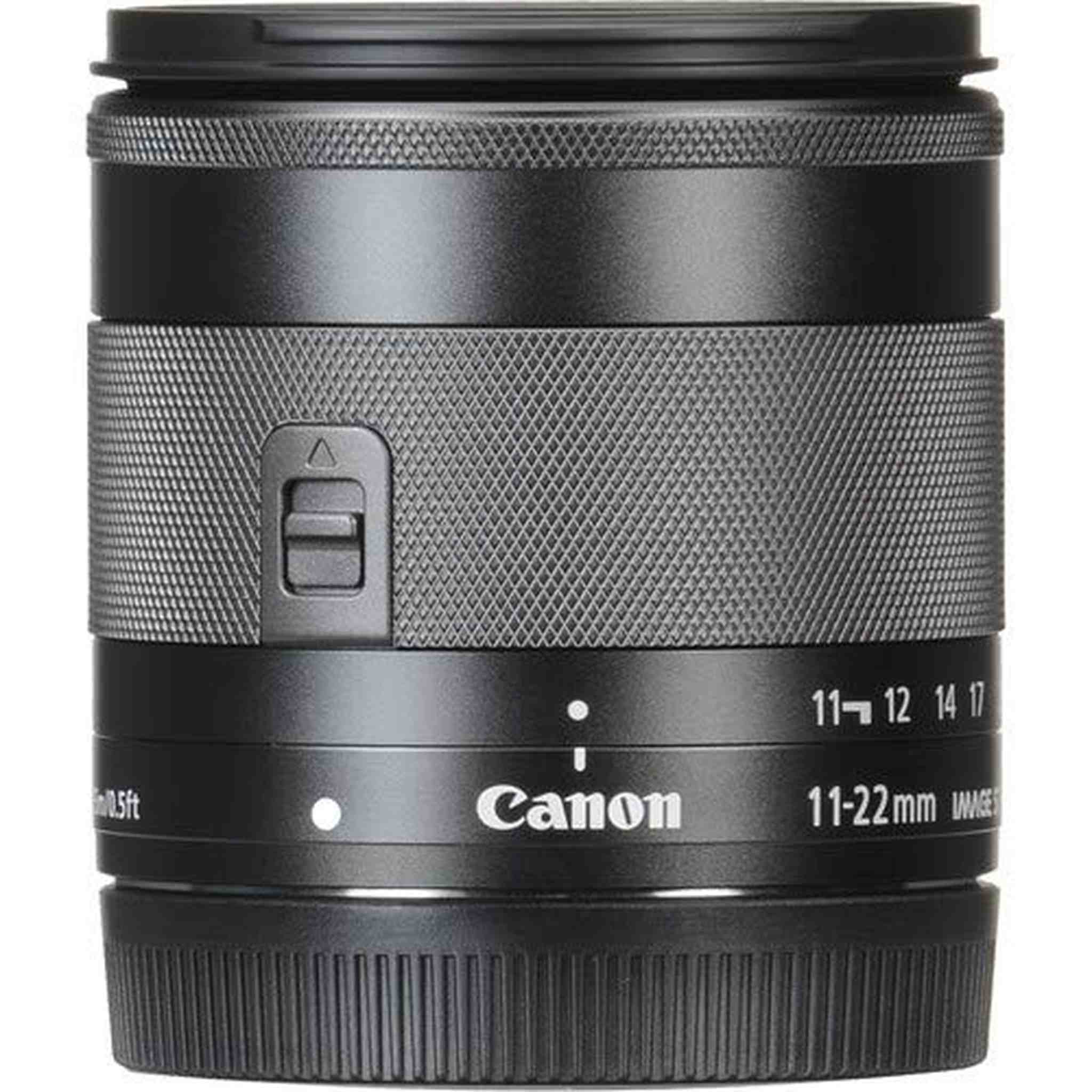 Canon EF-M 11-22mm F/4-5.6 is STM Lens for Canon Eos M, M2, M3, M5, M6, M1 M5 M10 Accessories International Model + 2 Y Canon