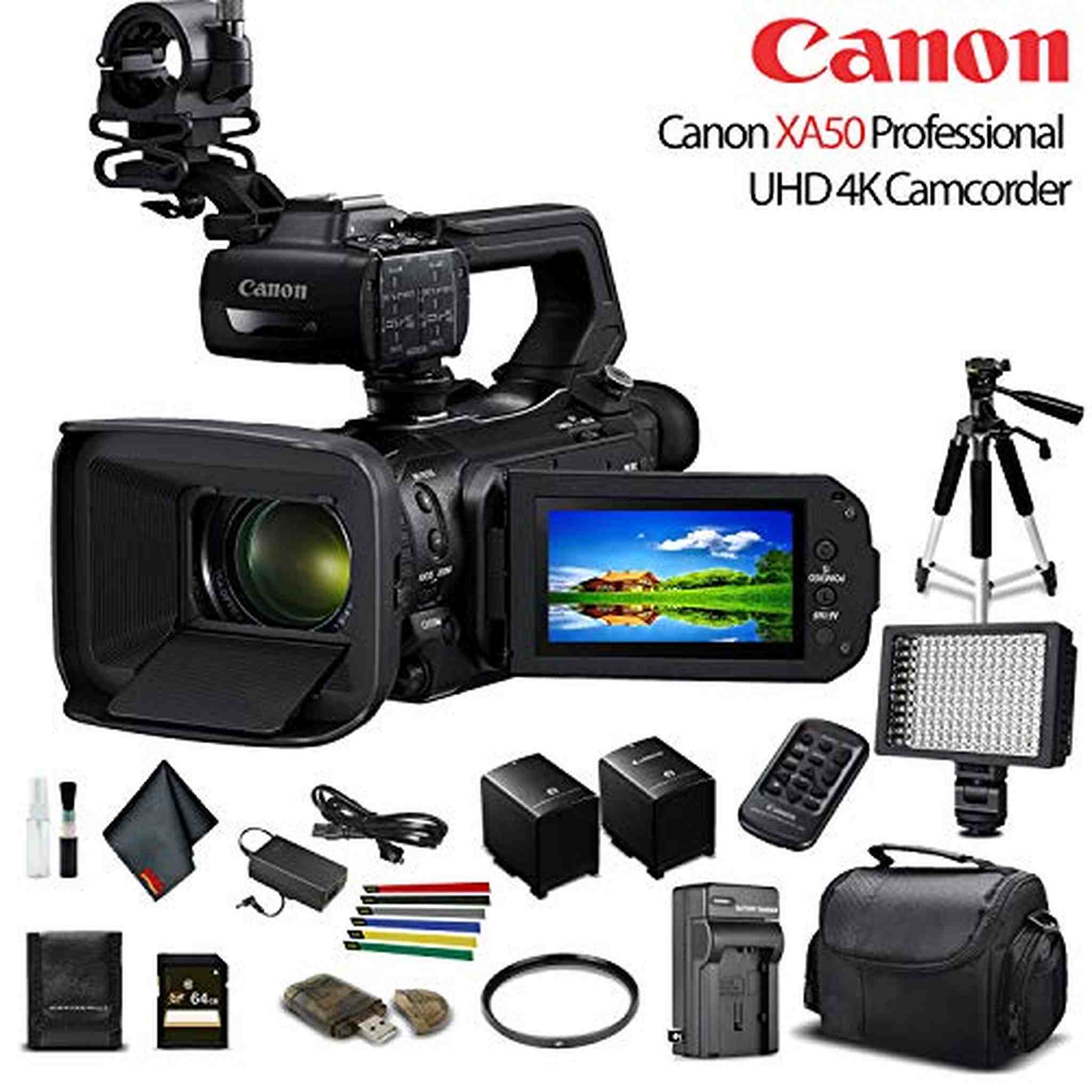 Canon XA50 Professional UHD 4K Camcorder W/ Extra Battery - Starter Bundle Canon