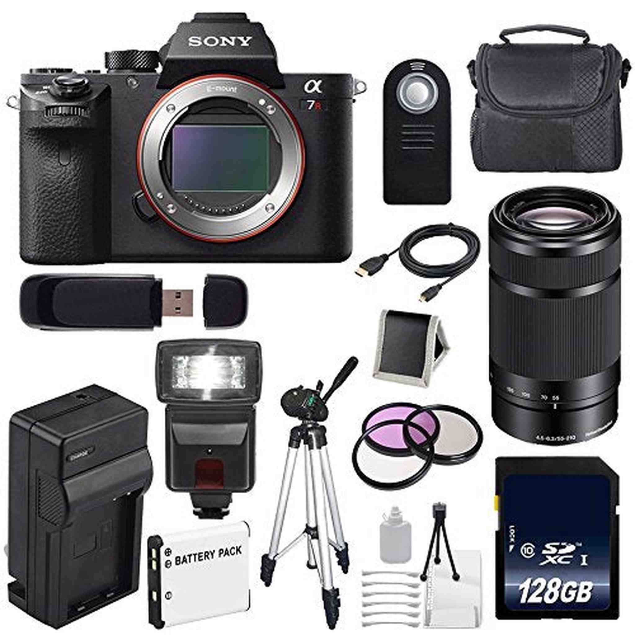 Sony Alpha a7R II Mirrorless Digital Camera International Model + Sony E 55-210mm f/4.5-6.3 OSS E-Mount Lens Black Advanced Bundle Sony