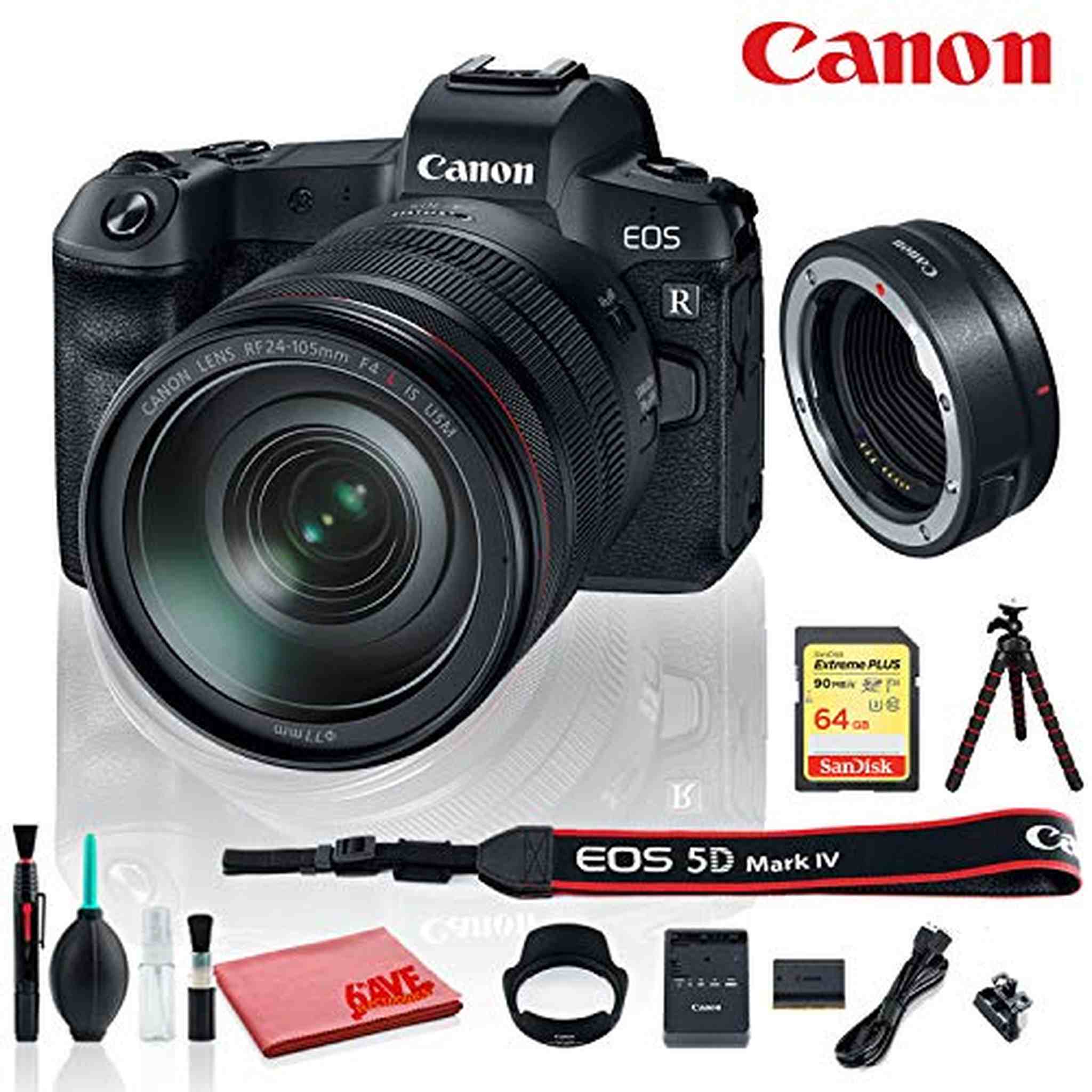 International Standard Bundle - Canon EOS RP Mirrorless Camera with with RF 24-105 F4 L is USM Lens Lens and Mount Adapt Canon