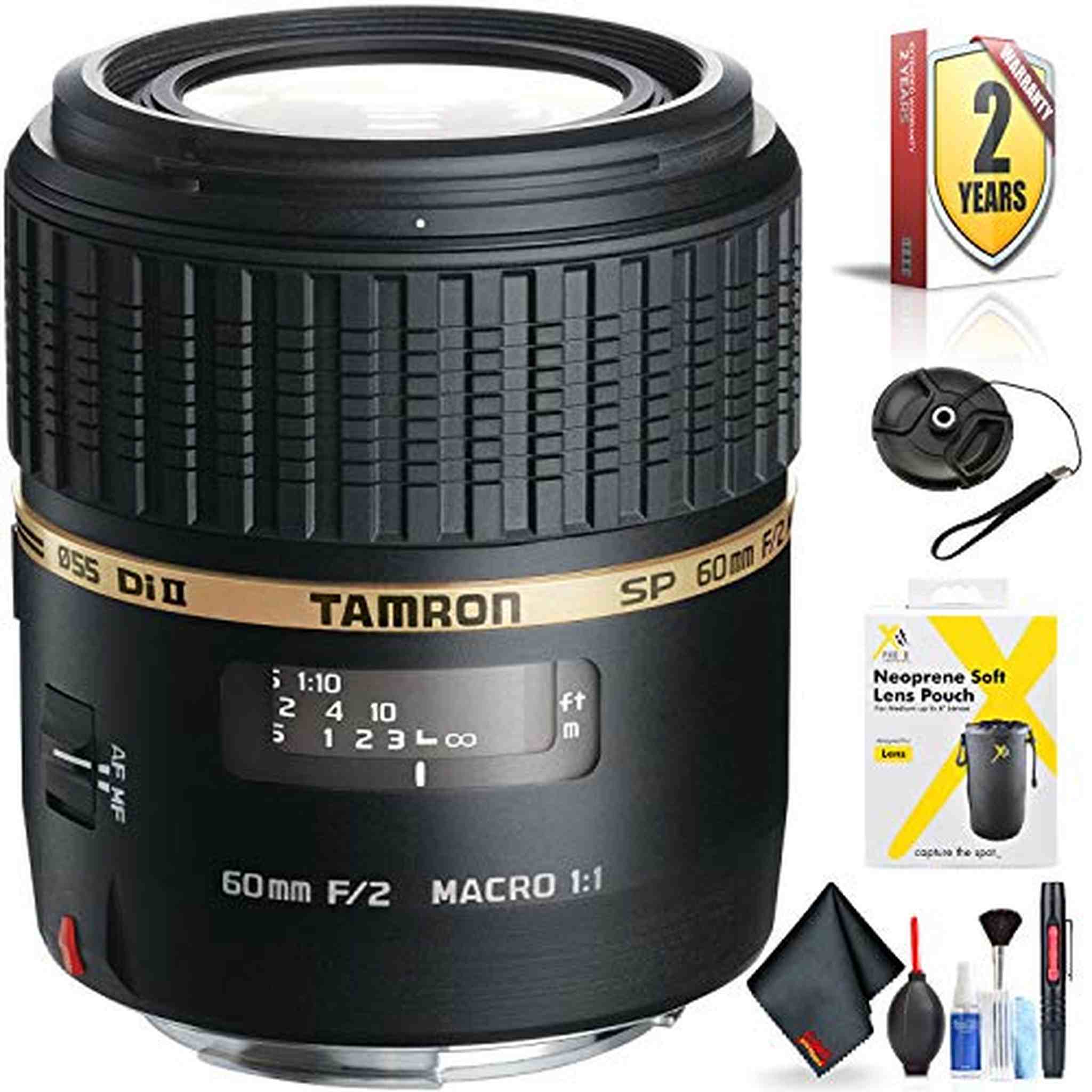 Tamron SP 60mm f/2 Di II 1:1 Macro Lens for Sony A for Sony A Mount + Accessories International Model with 2 Year Warra Tamron