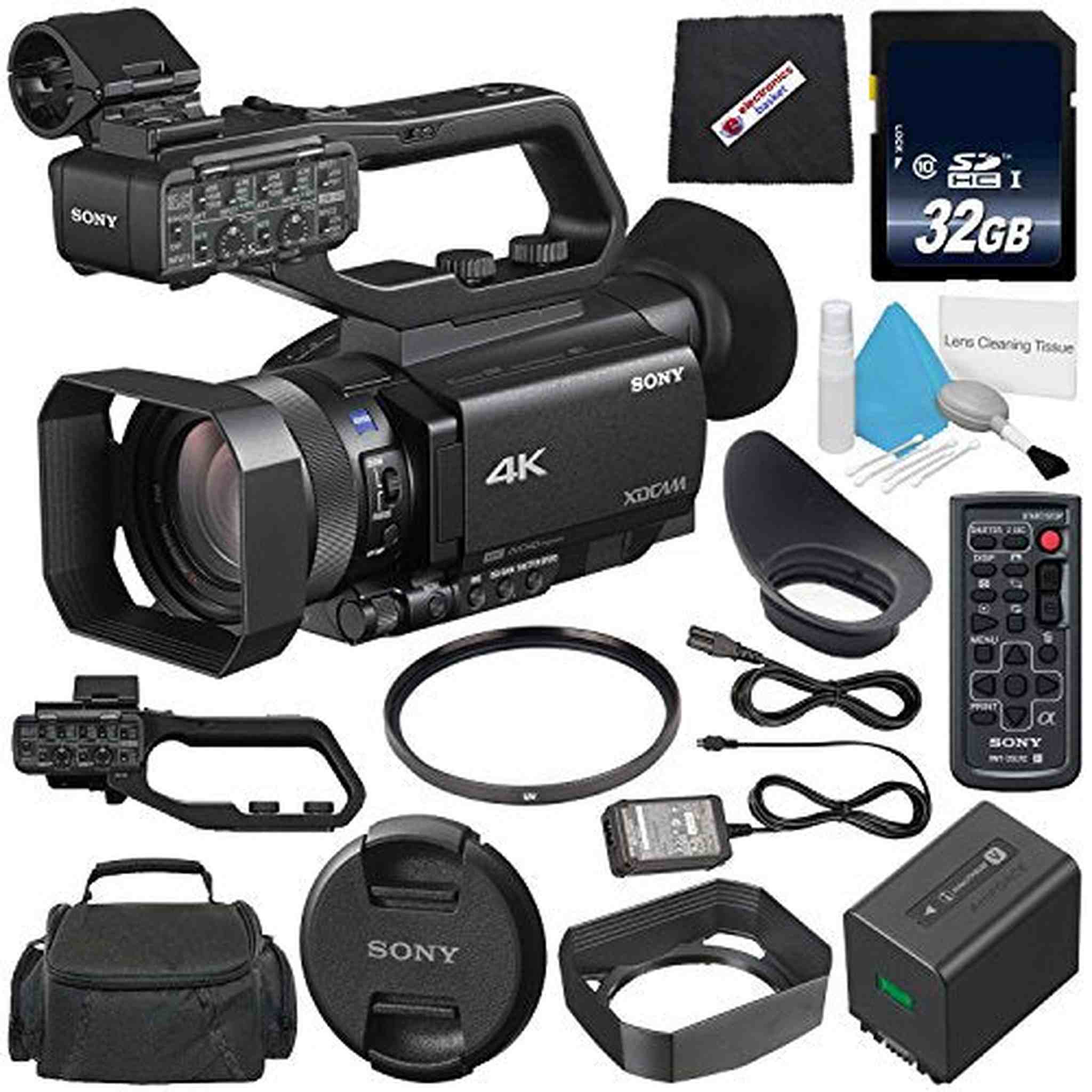 Sony PXW-Z90V 4K HDR XDCAM with Fast Hybrid AF + 32GB SDHC Class 10 Memory Card + 62mm UV Filter + Carrying Case + Microfiber Cleaning Cloth + Deluxe Cleaning Kit Bundle International Version Sony