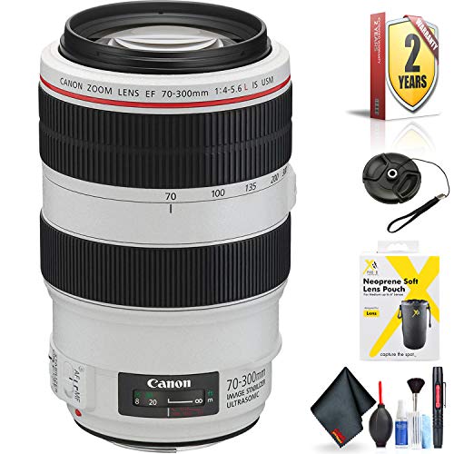 Canon EF 70-300mm f/4-5.6L is USM Lens for Canon EF Mount + Accessories International Model with 2 Year Warranty Canon