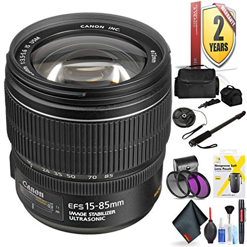 Canon EF-S 15-85mm F/3.5-5.6 is USM Lens for Canon 7D, 7D Mark Ii, 50D, 70D, 77D, 80D, Rebel Xti, Rebel T6I, Rebel T7I + Canon