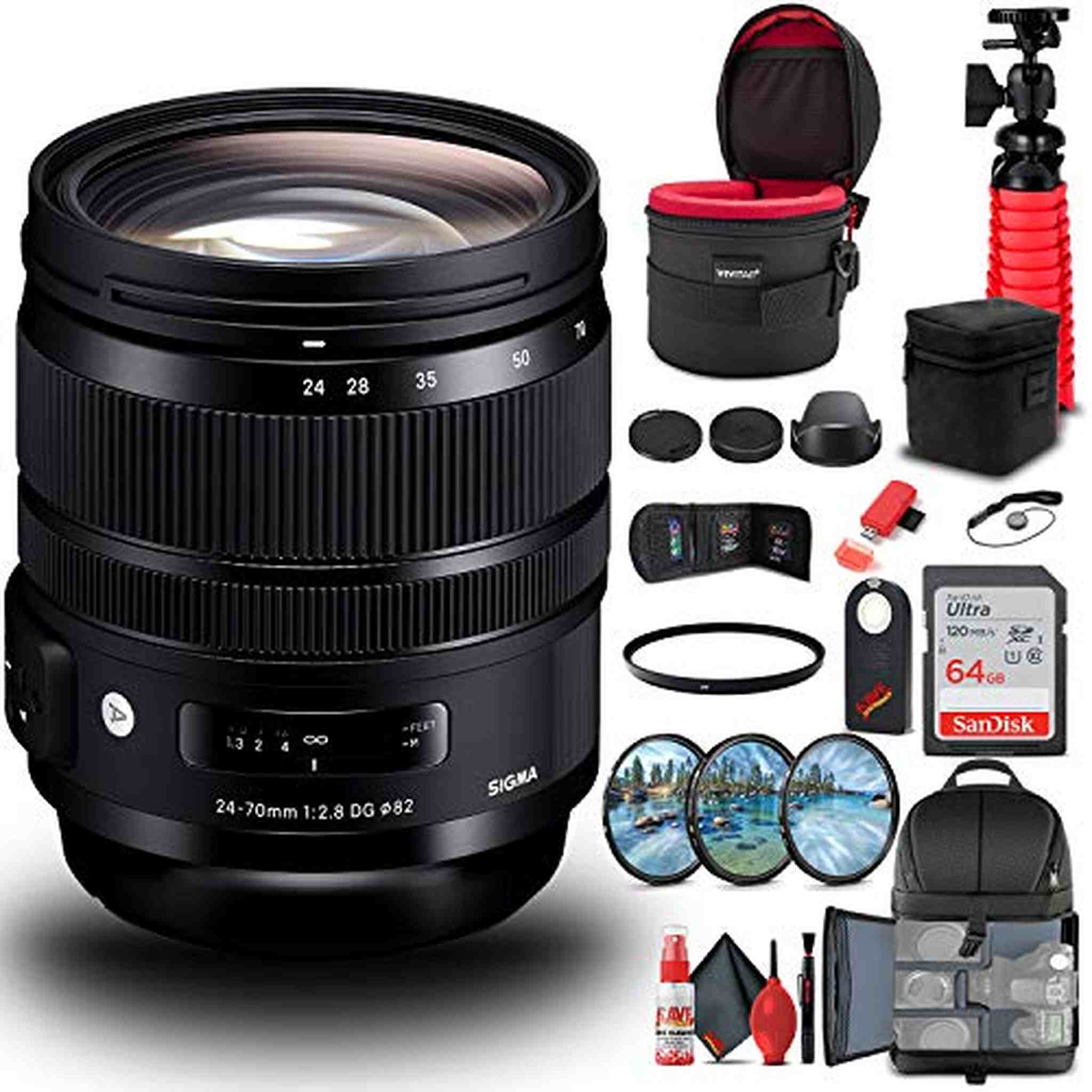 Sigma 24-70mm f/2.8 DG OS HSM Art Lens for Canon EF 576954 Bundle Sigma