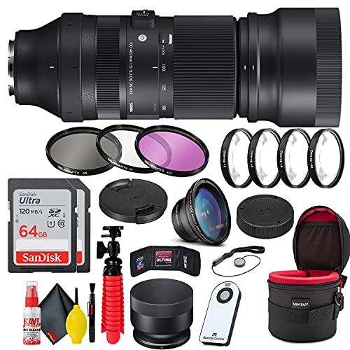 Sigma 100-400mm f/5-6.3 DG DN OS Contemporary Lens for Sony E + Accessories Bundle Sigma