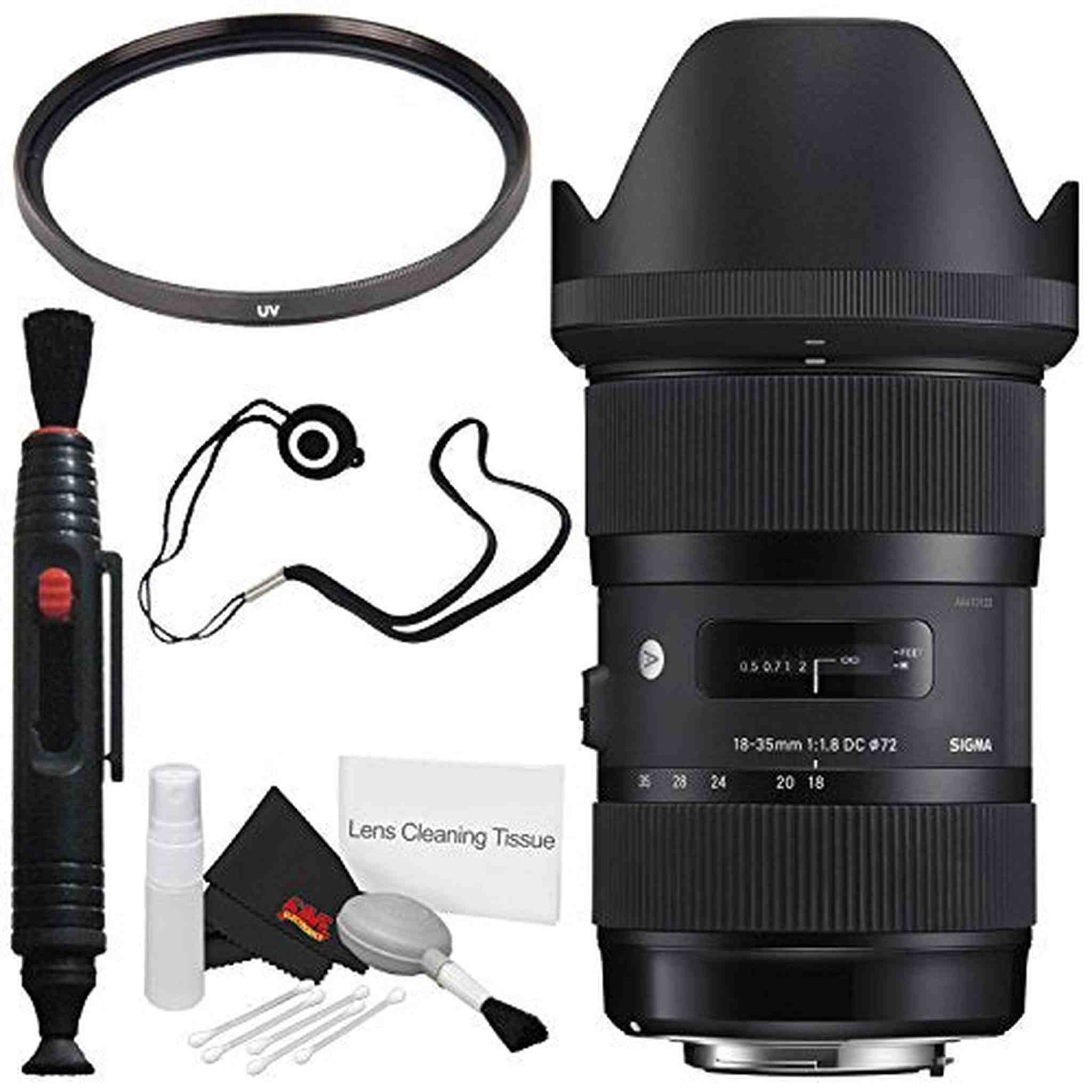 Sigma 18-35mm f/1.8 DC HSM Art Lens for Canon # 210-101 + 72mm UV Filter + Lens Pen Cleaner + Deluxe Cleaning Kit Bundle Sigma