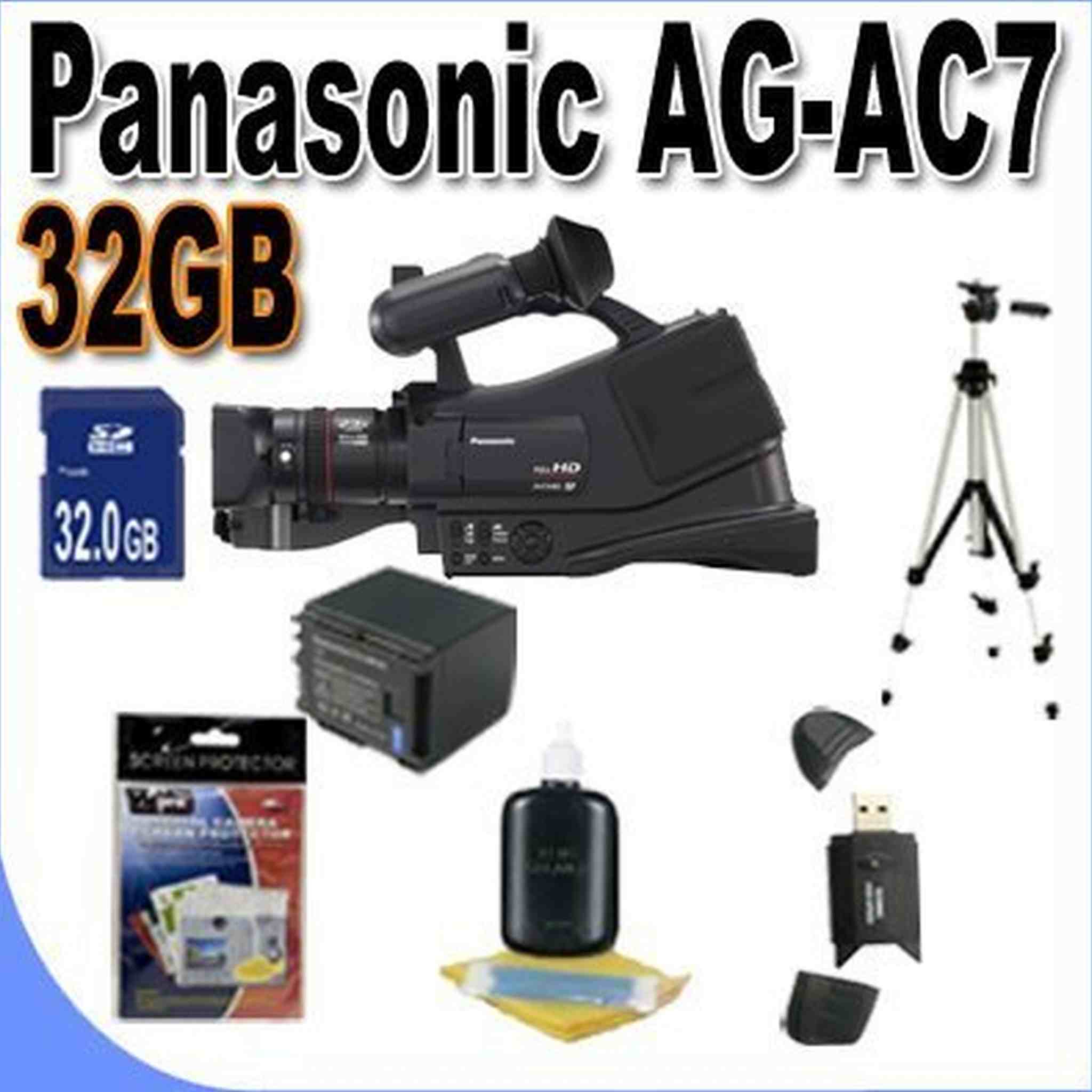 Panasonic AG-AC7 Shoulder Mount AVCHD Camcorder W/32GB SDHC Memory Bundle! Panasonic