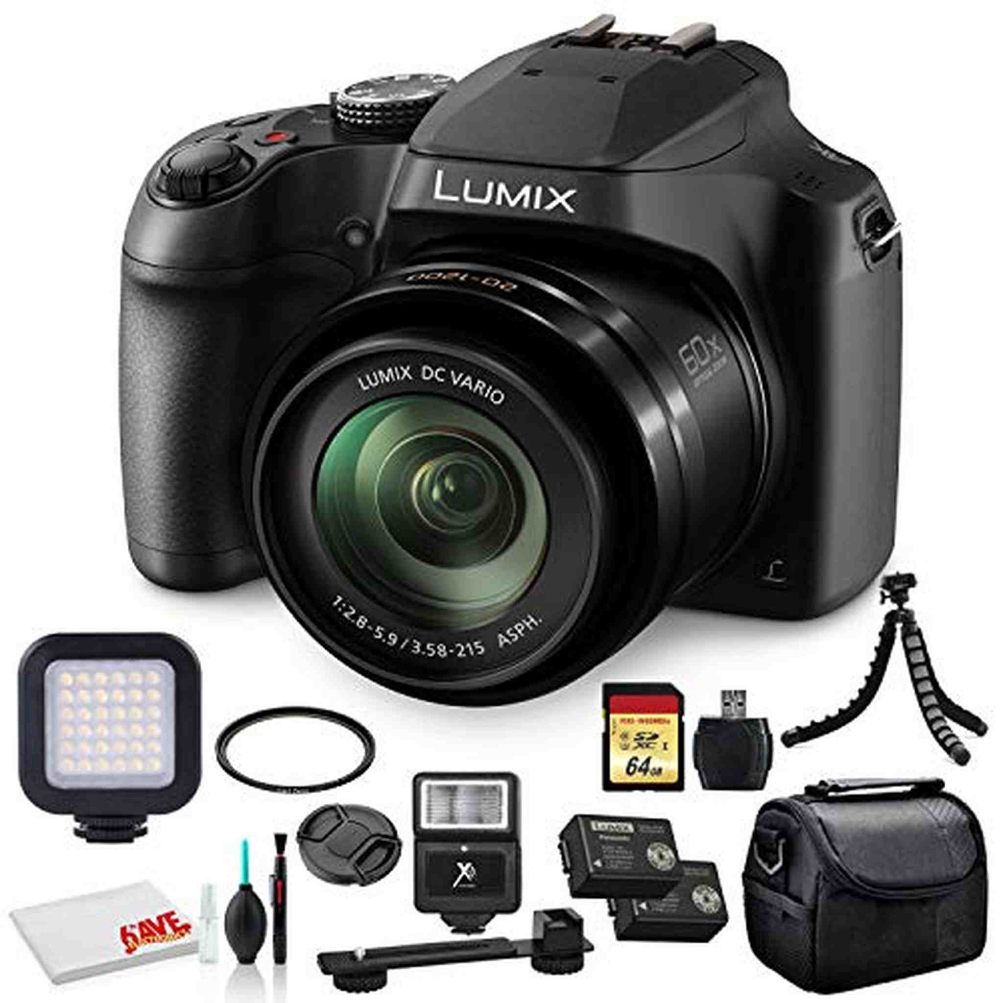 Panasonic Lumix DC-FZ80 Digital Camera DC-FZ80DK Starter Bundle Panasonic