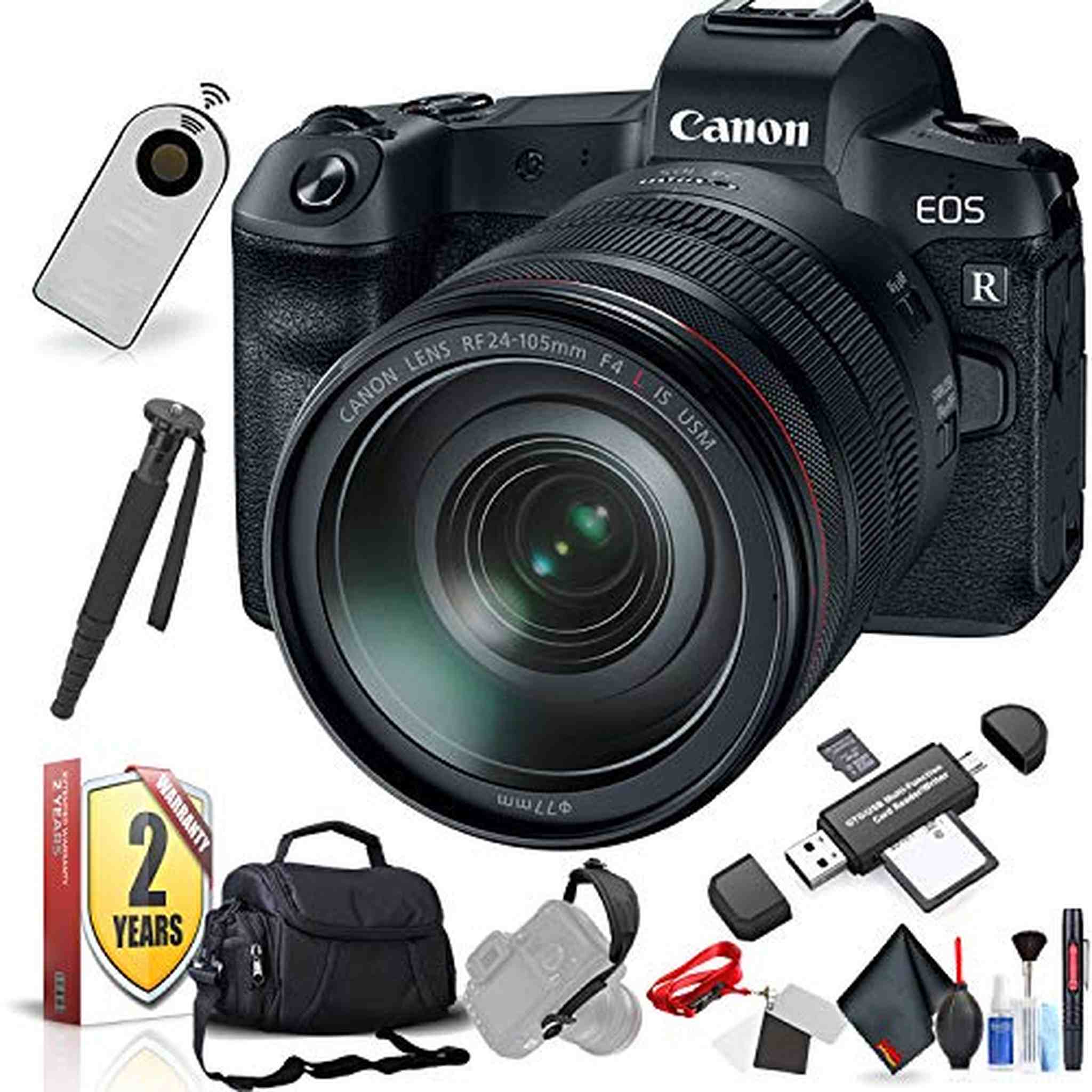 Canon EOS R Mirrorless Digital Camera with 24-105mm Lens International Model with Extra Accessory Bundle Canon