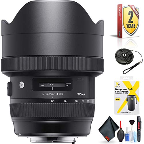 Sigma 12-24mm f/4 DG HSM Art Lens for Nikon F for Nikon F Mount + Accessories International Model with 2 Year Warranty Sigma