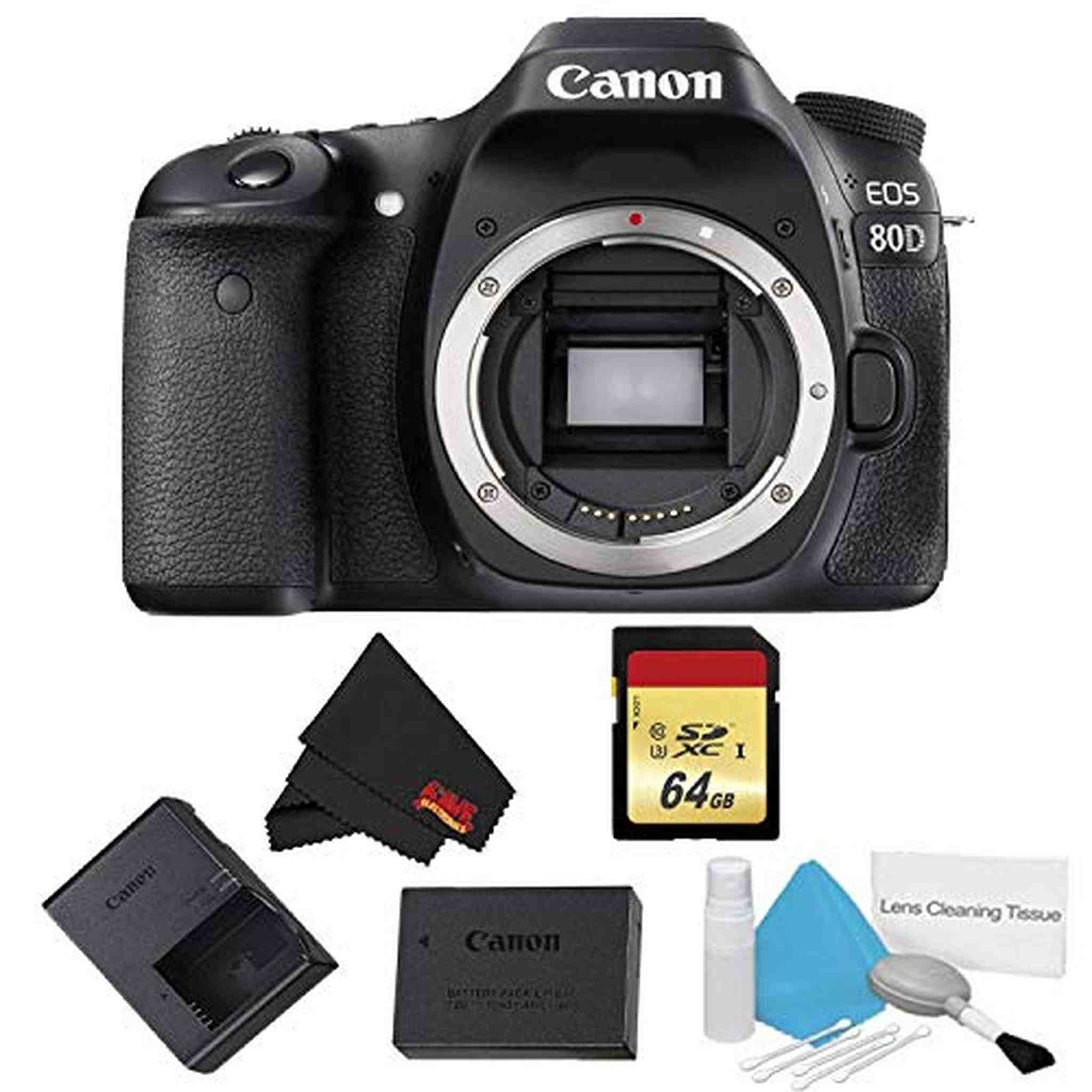 Canon EOS 80D DSLR Camera Body Only Basic Bundle International Model Canon