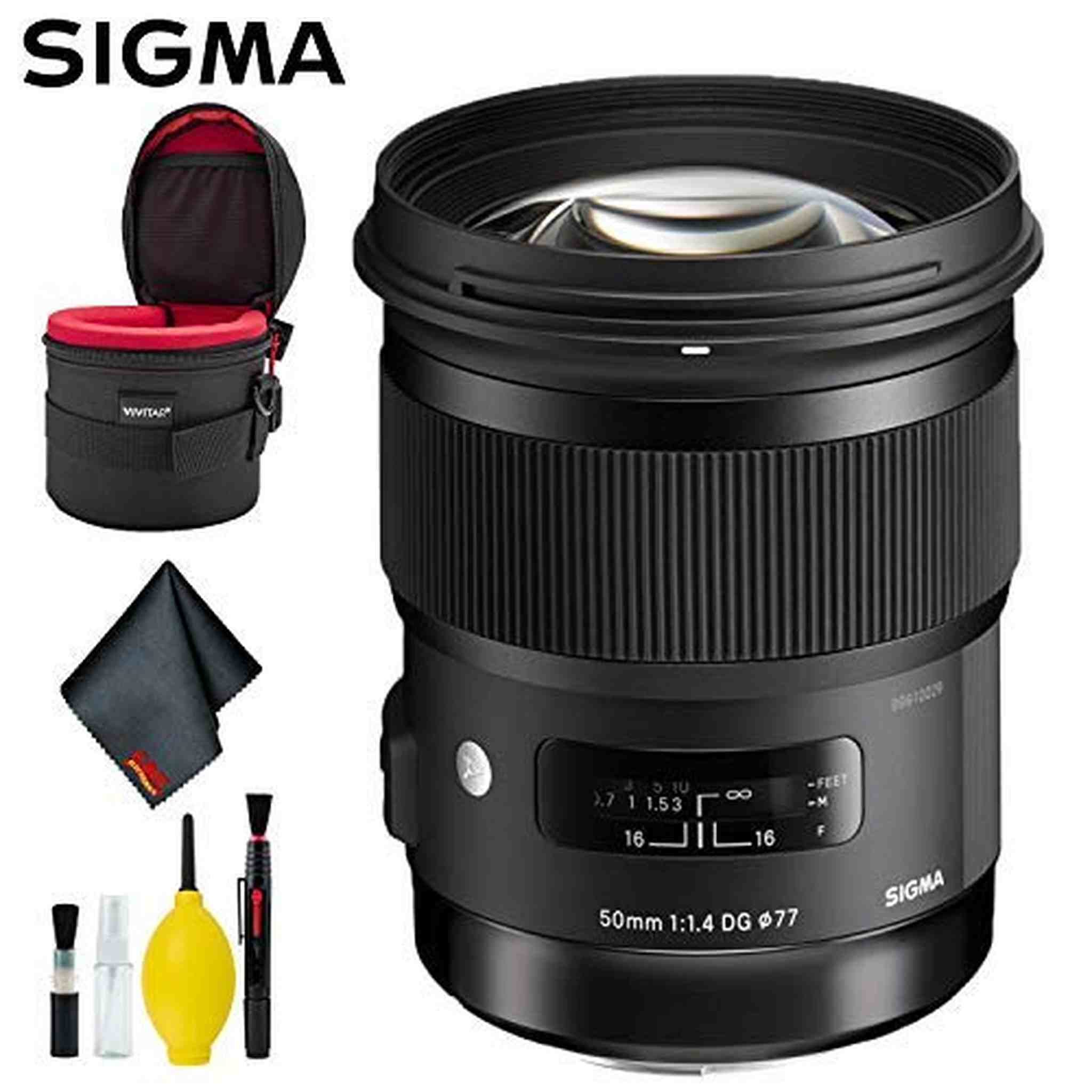 Sigma 50mm f/1.4 DG HSM Art Lens for Nikon F USA Deluxe Bundle Sigma