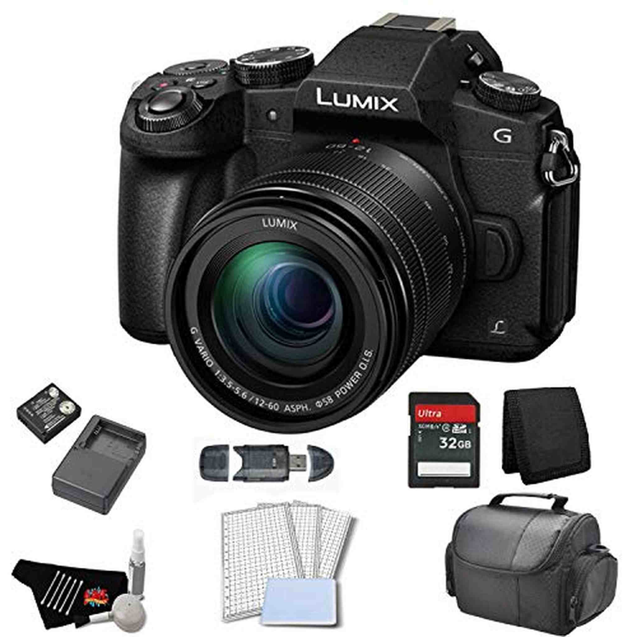 Panasonic Lumix DMC-G85 Mirrorless Micro Four Thirds Digital Camera with 12-60mm Lens Bundle with 32GB Memory Card + Rep Panasonic