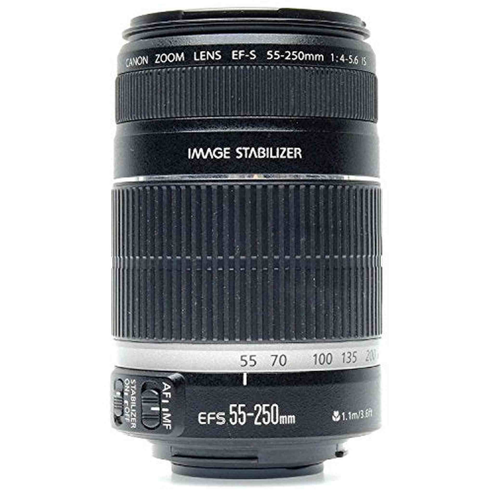 Canon EF-S 55-250mm f/4.0-5.6 IS Telephoto Zoom Lens for Canon Digital SLR Cameras with Lens Cleaning Kit Cardinal