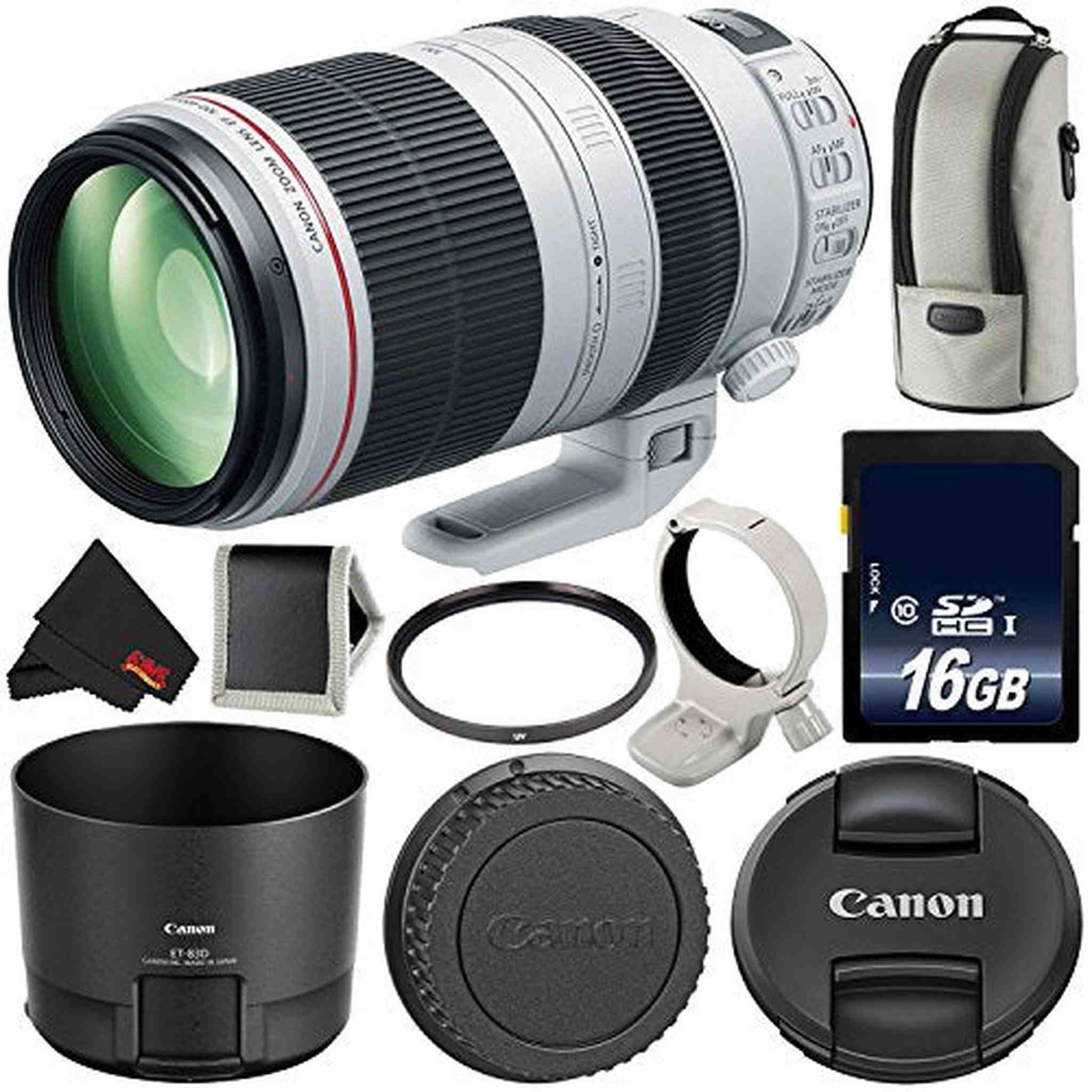 Canon EF 100-400mm f/4.5-5.6L is II USM Zoom Lens International Version Essential Bundle