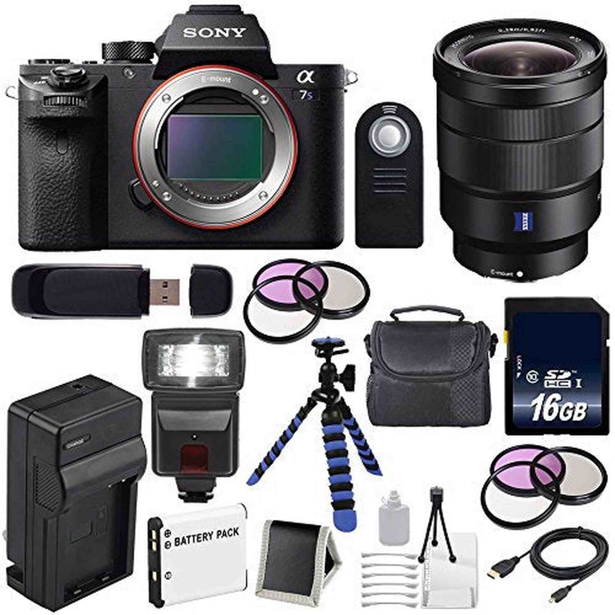 Sony Alpha a7S II a7S Mark II a7SII ILCE7SM2/B Mirrorless Digital Camera International Model + Vario-Tessar T FE 16-35 Lens Ultimate Bundle Sony