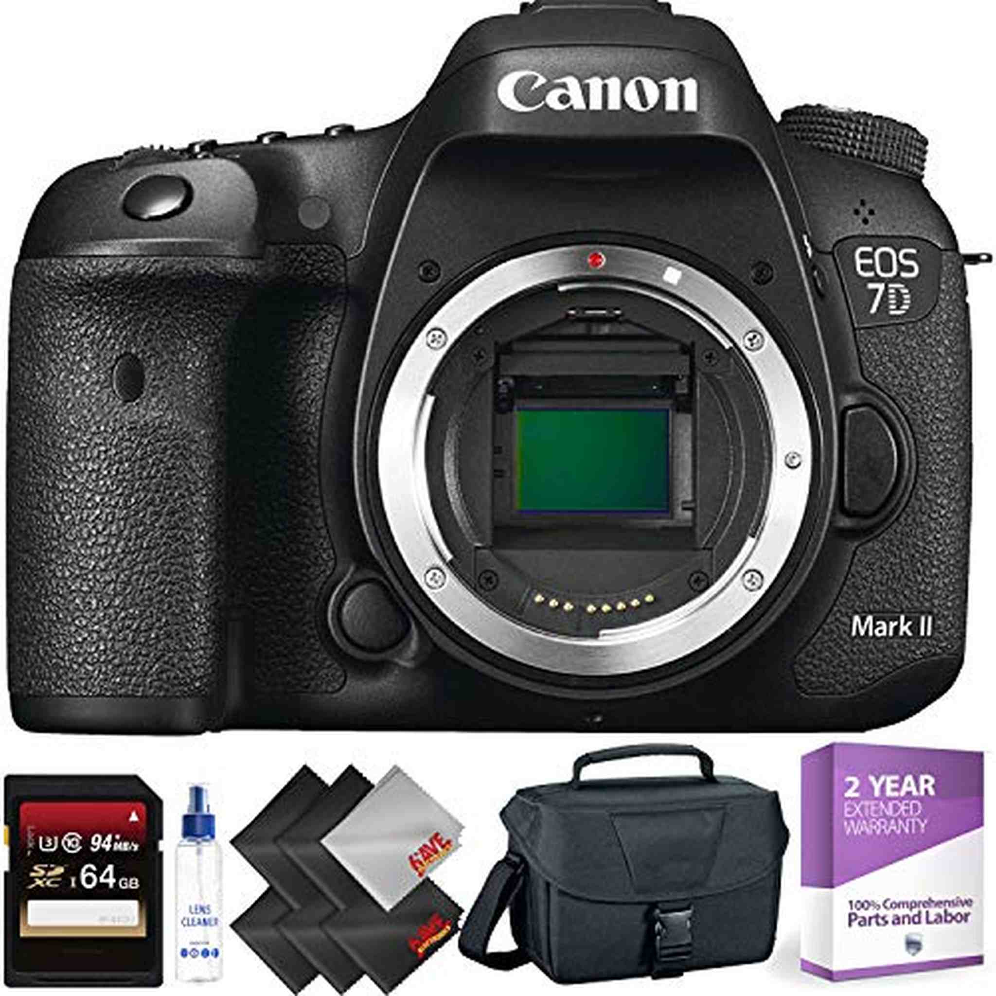 Canon EOS 7D Mark II DSLR Camera Body Only + 64GB Memory Card + 2 Year Accidental Warranty Canon