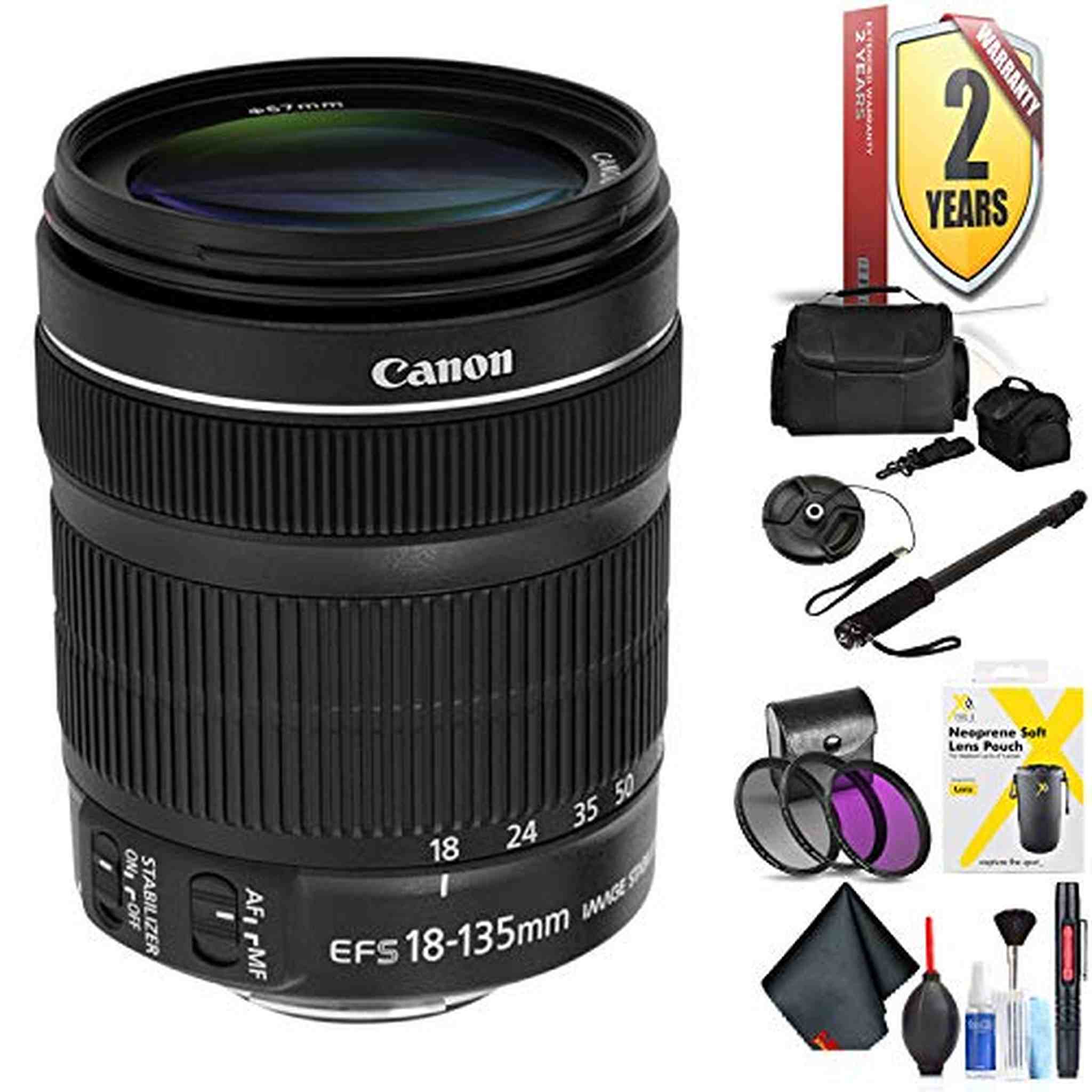 Canon EF-S 18-135mm F/3.5-5.6 is STM Lens for Canon 7D, 7D Mark Ii, 50D, 70D, 77D, 80D, Rebel Xti, Rebel T6I, Rebel T7I Canon