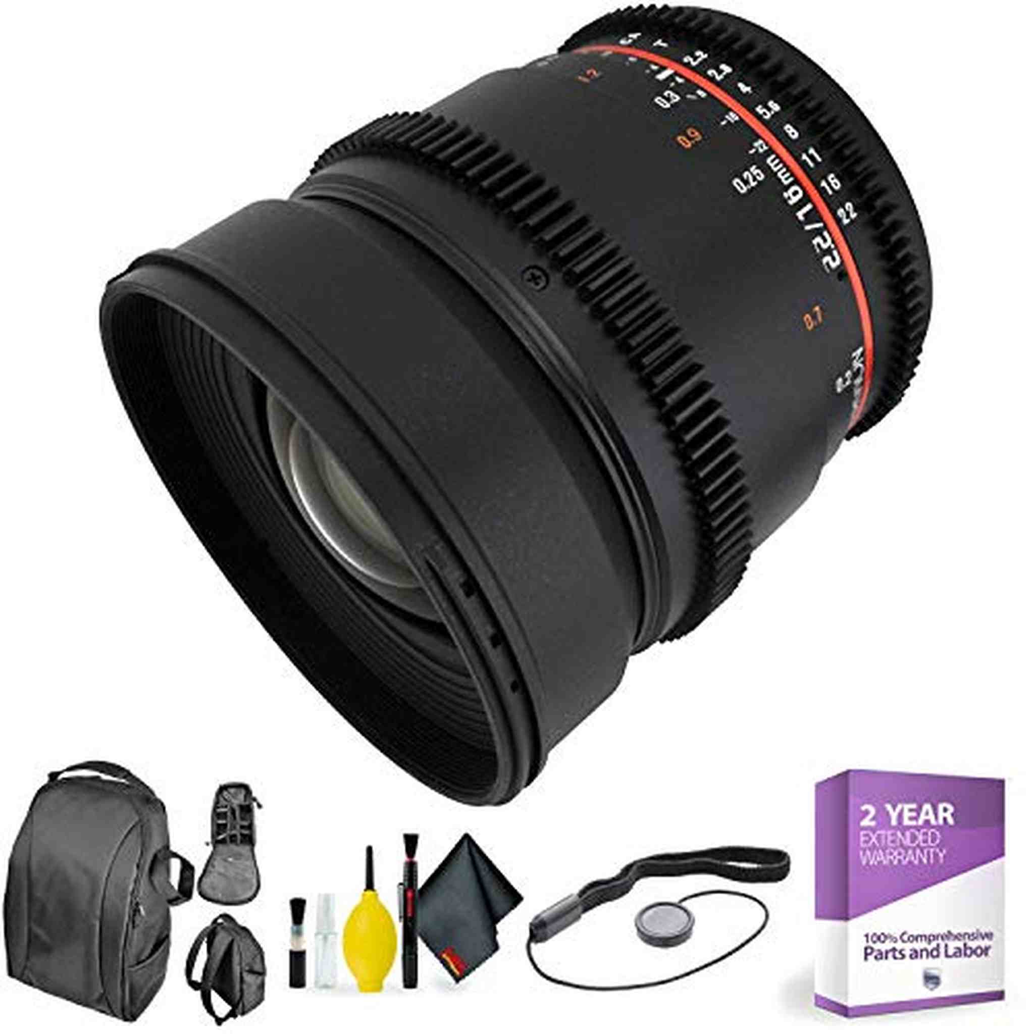 ROKINON 16MM T/2.2 Wide Sony NEX + Deluxe Lens Cleaning Kit Bundle Rokinon